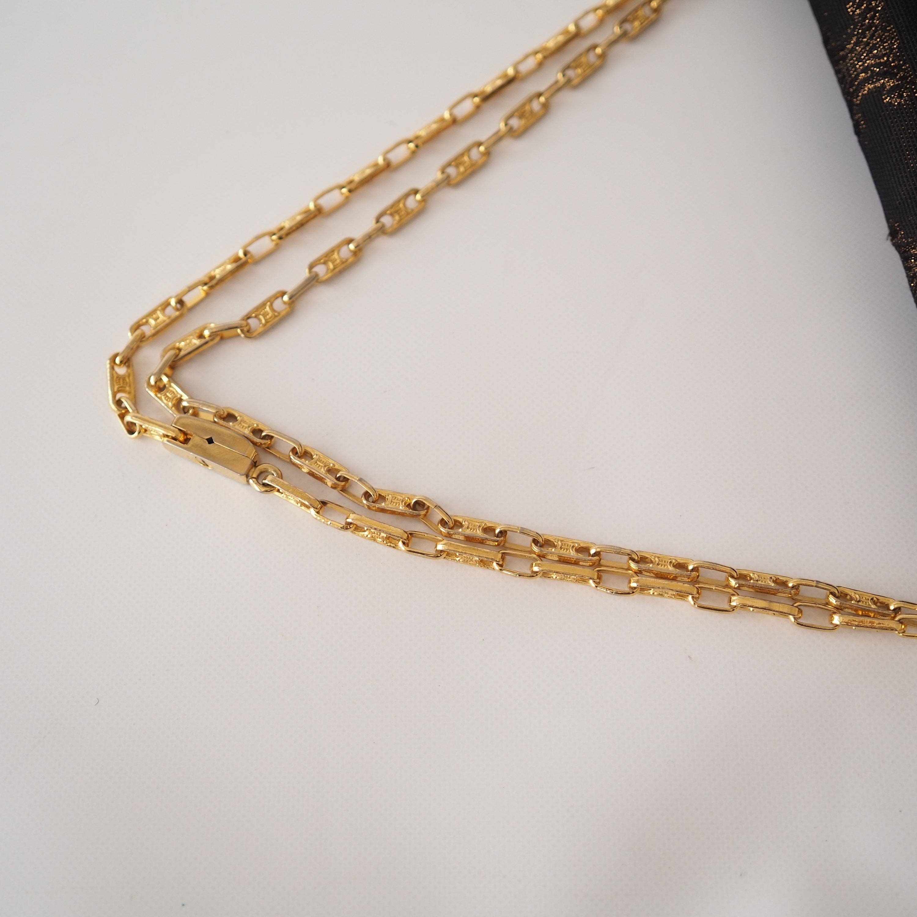 CELINE Macadam Chain Shoulder bag Party Bag Authentic Vintage Classical