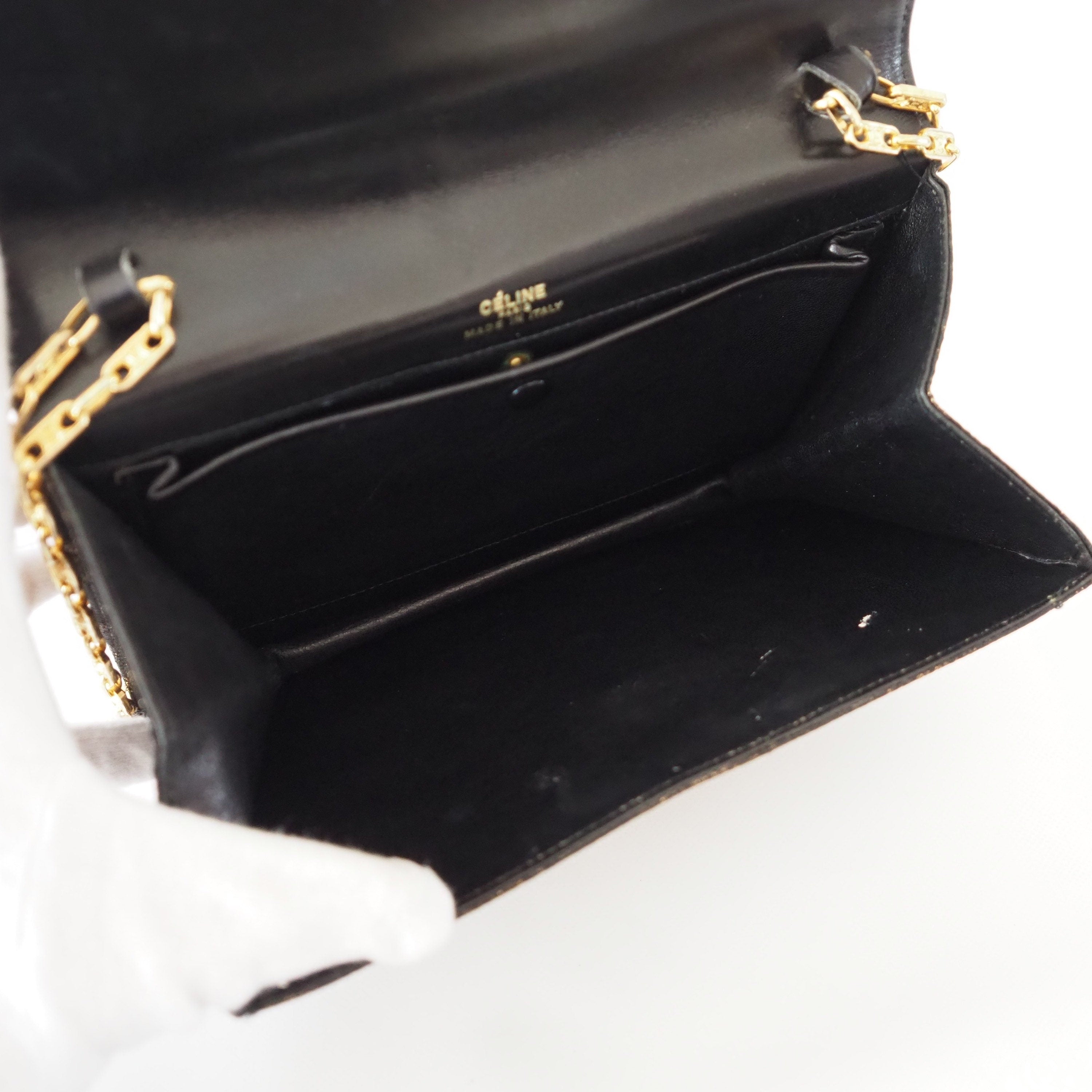 CELINE Macadam Chain Shoulder bag Party Bag Authentic Vintage Classical