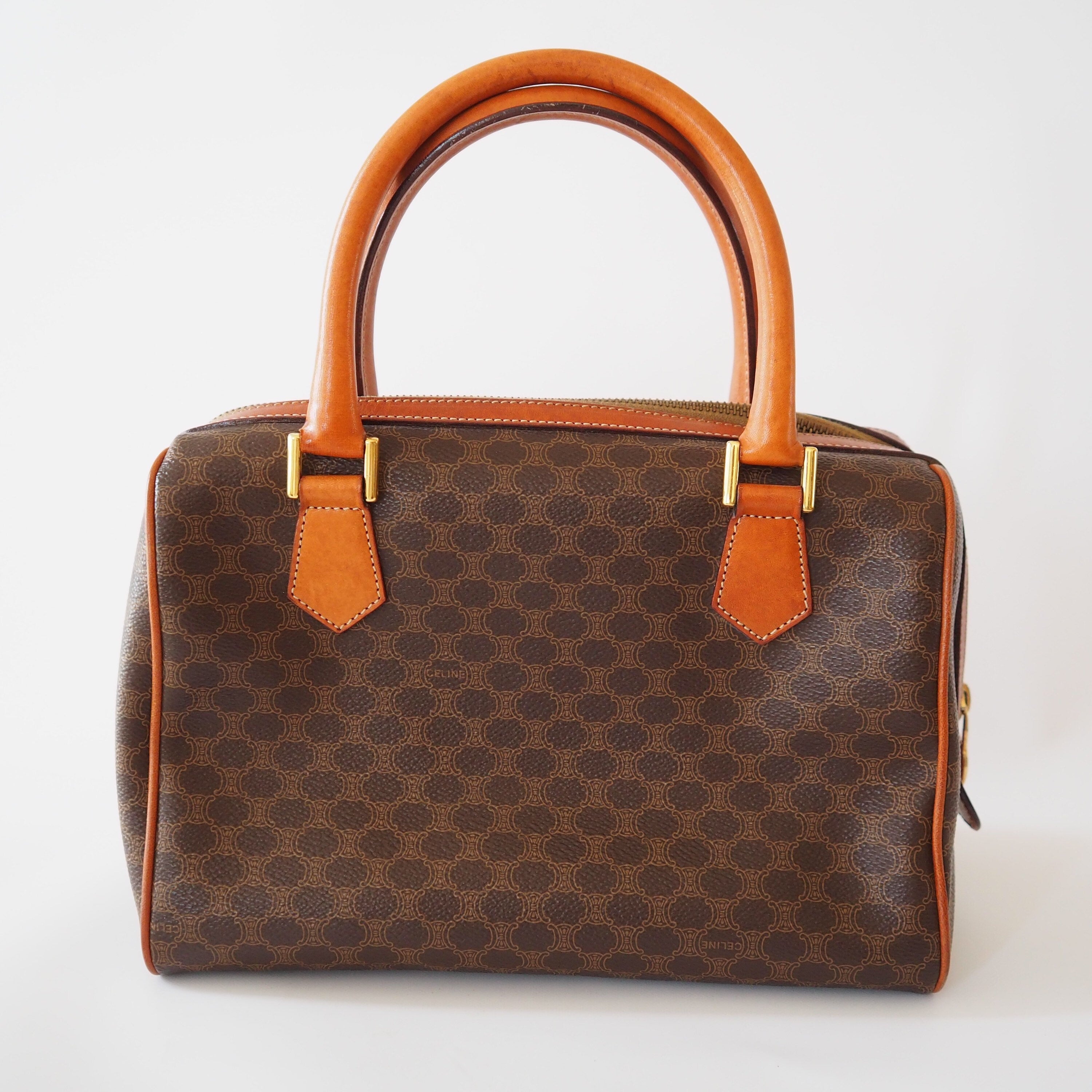 CELINE Macadam 2way Shoulder Hand Boston Bag Authentic Vintage Classical