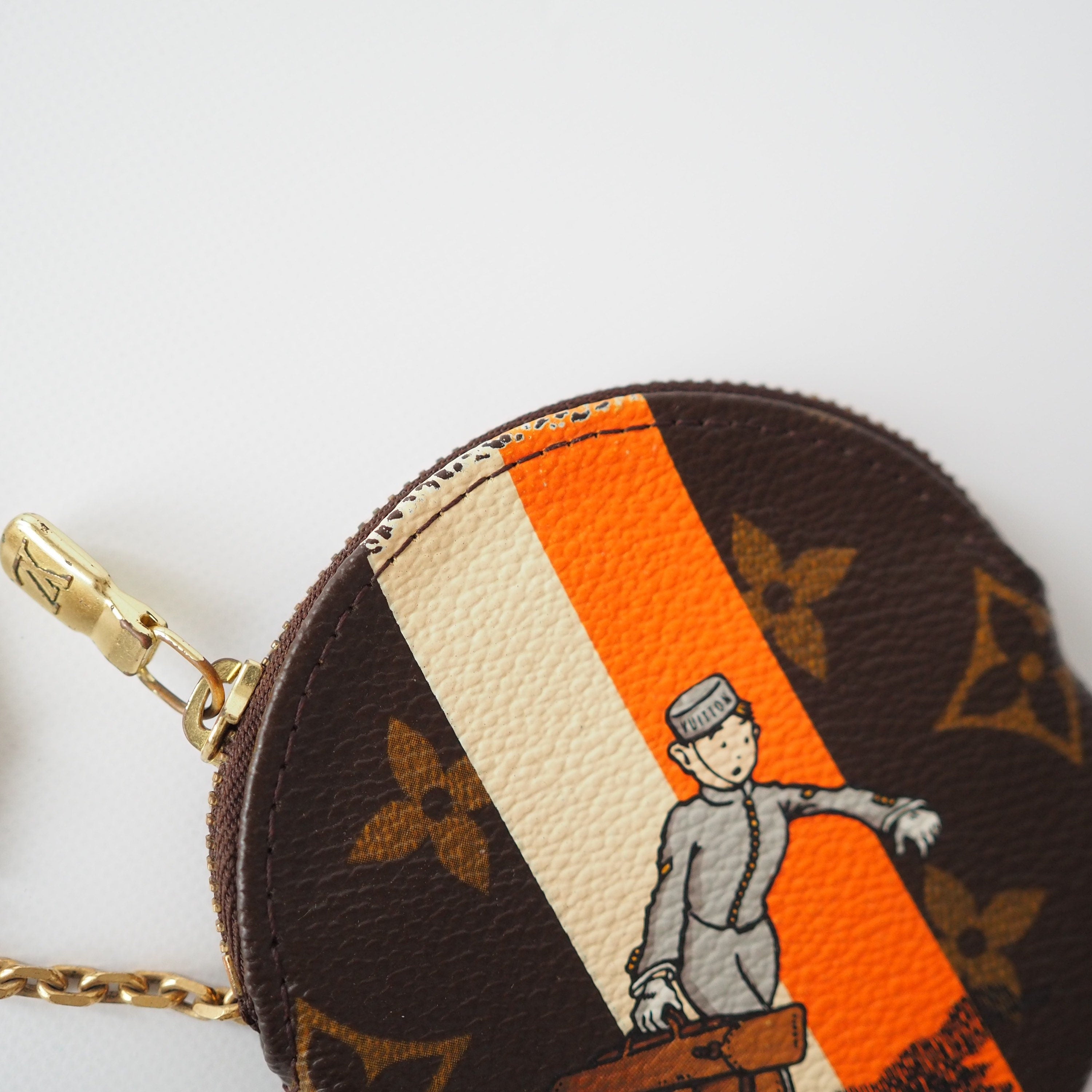 LOUIS VUITTON Porte Monnaie Round Coin Purse Groom Monogram M60037 Authentic