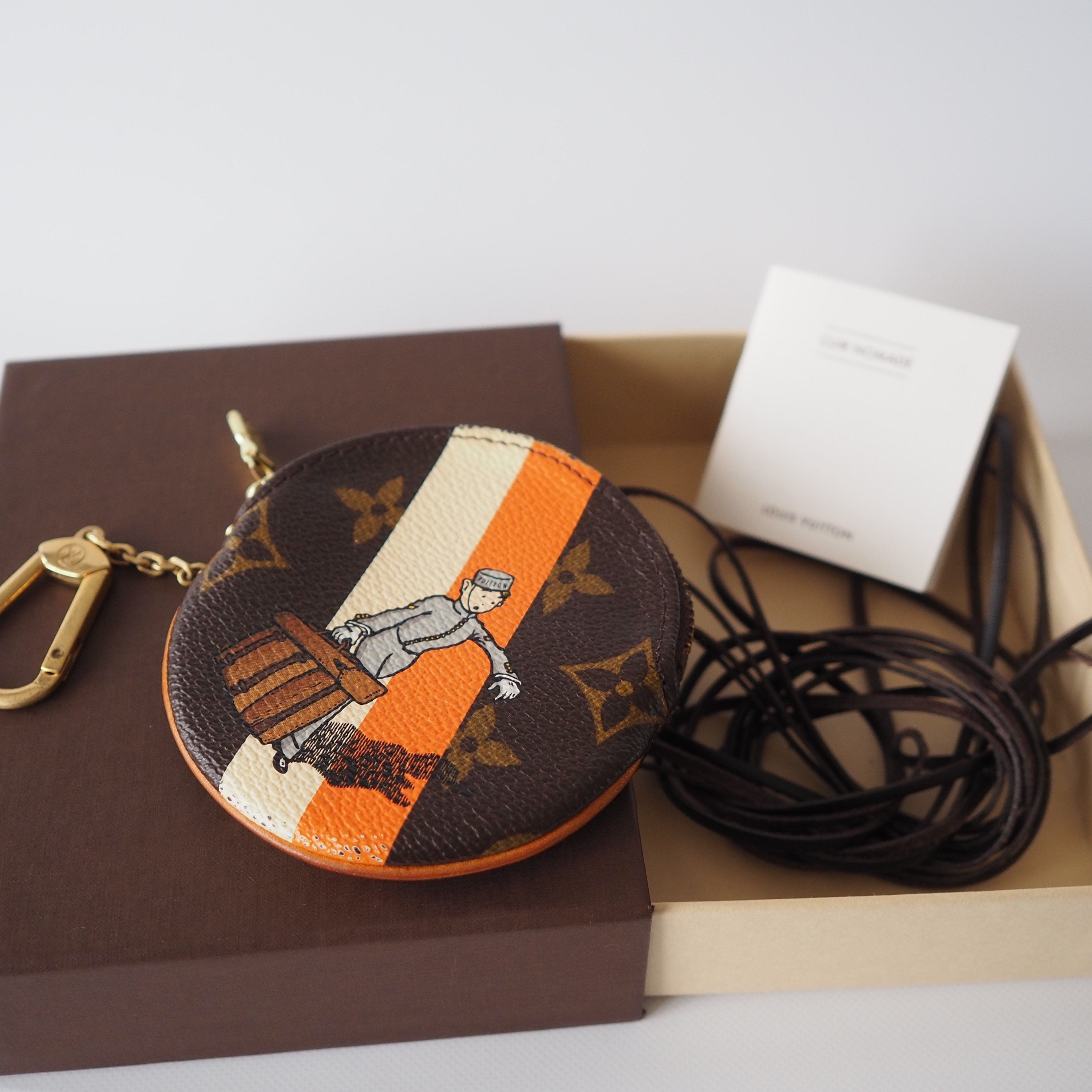 LOUIS VUITTON Porte Monnaie Round Coin Purse Groom Monogram M60037 Authentic