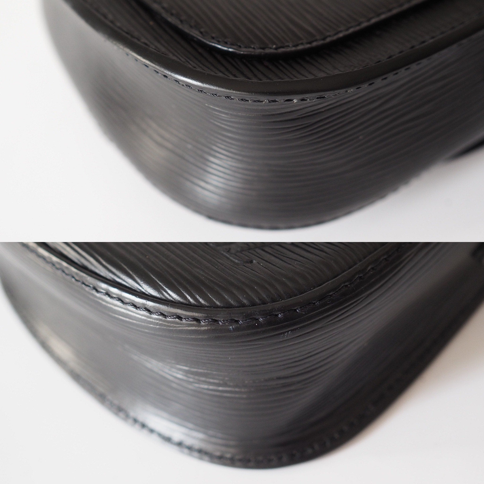 LOUIS VUITTON Epi Saint Cloud PM Shoulder Bag Black lV Vintage Cross body Authentic