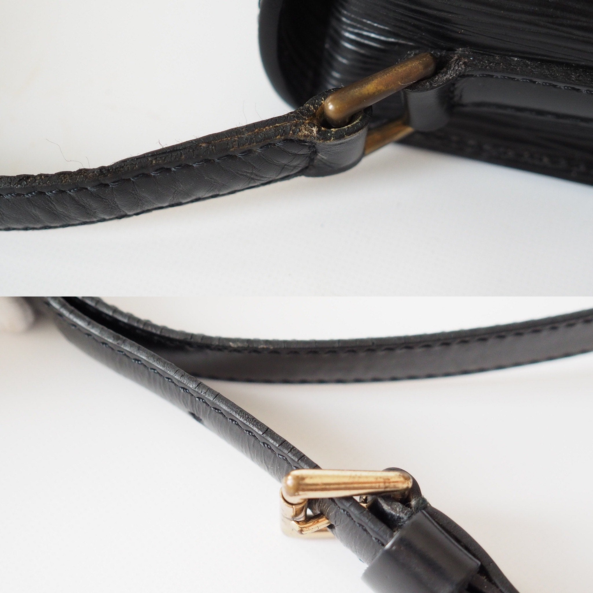 LOUIS VUITTON Epi Saint Cloud PM Shoulder Bag Black lV Vintage Cross body Authentic