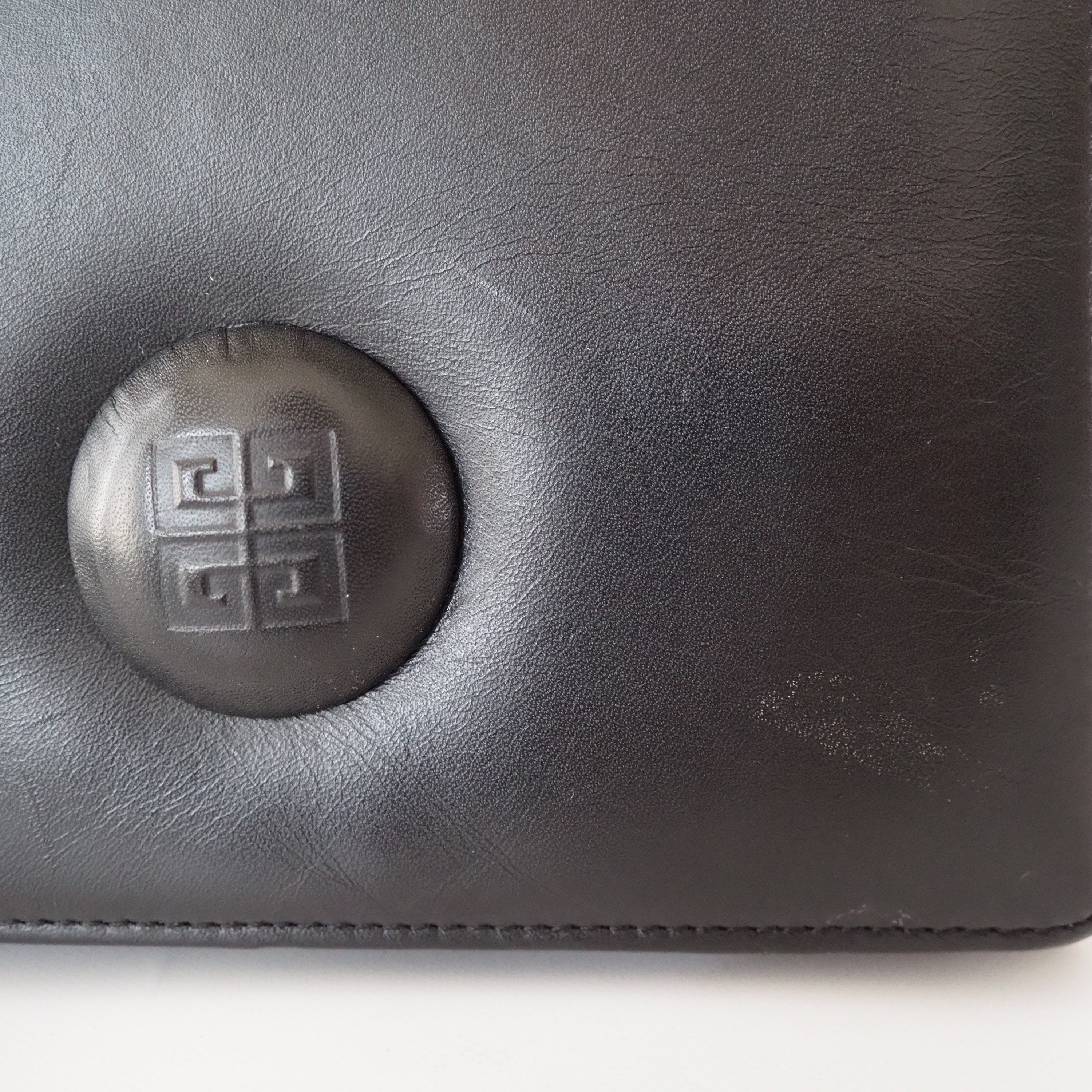 GIVENCHY Hand Shoulder Bag Leather Black Vintage Authentic