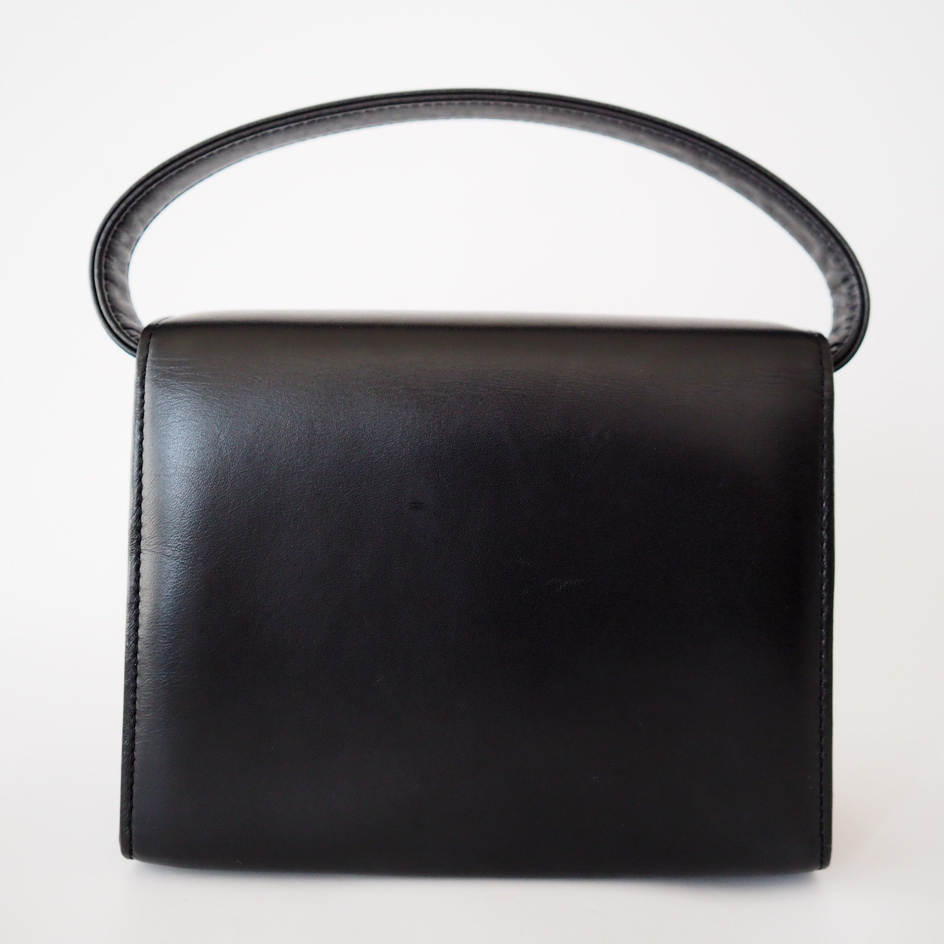 GIVENCHY Hand Shoulder Bag Leather Black Vintage Authentic