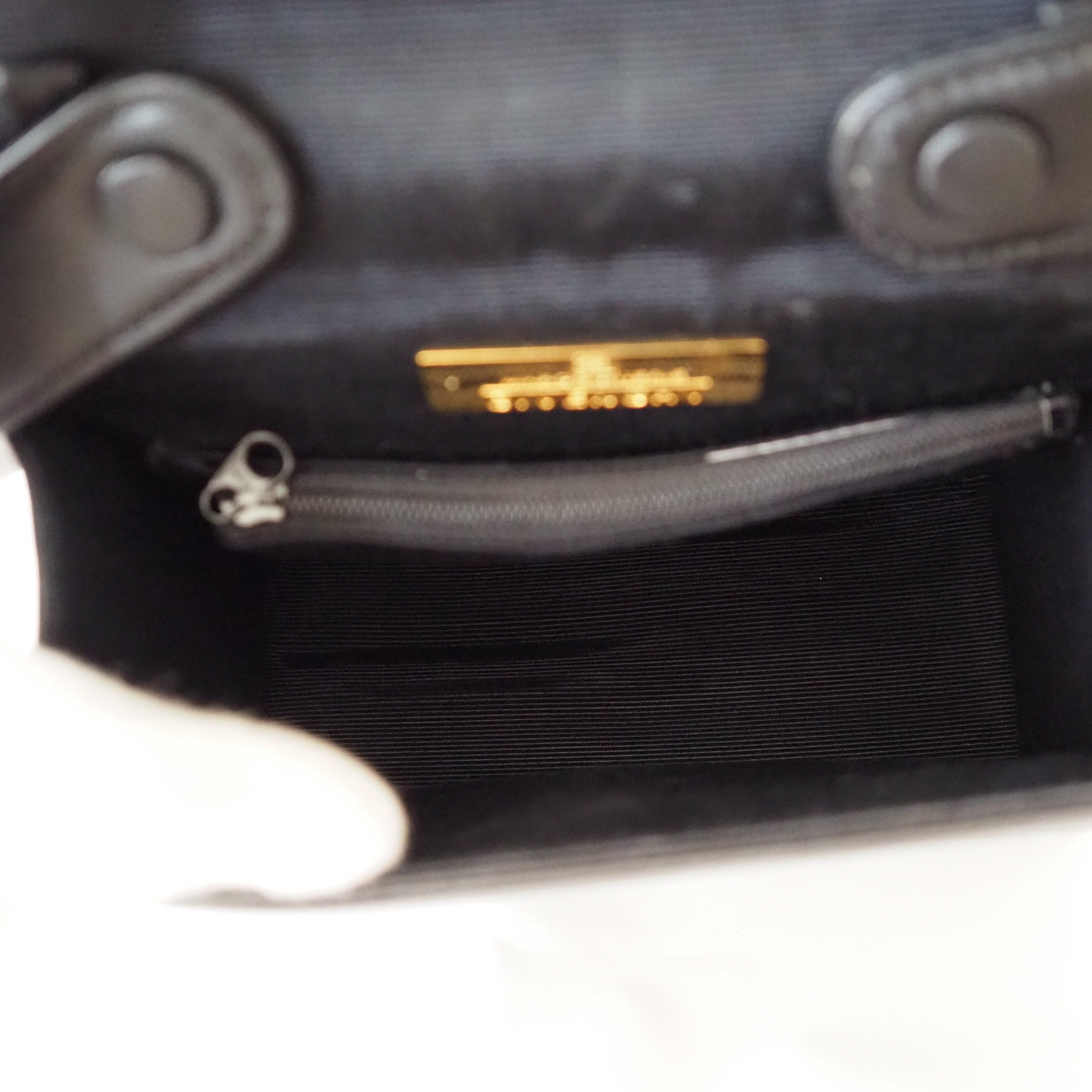 GIVENCHY Hand Shoulder Bag Leather Black Vintage Authentic