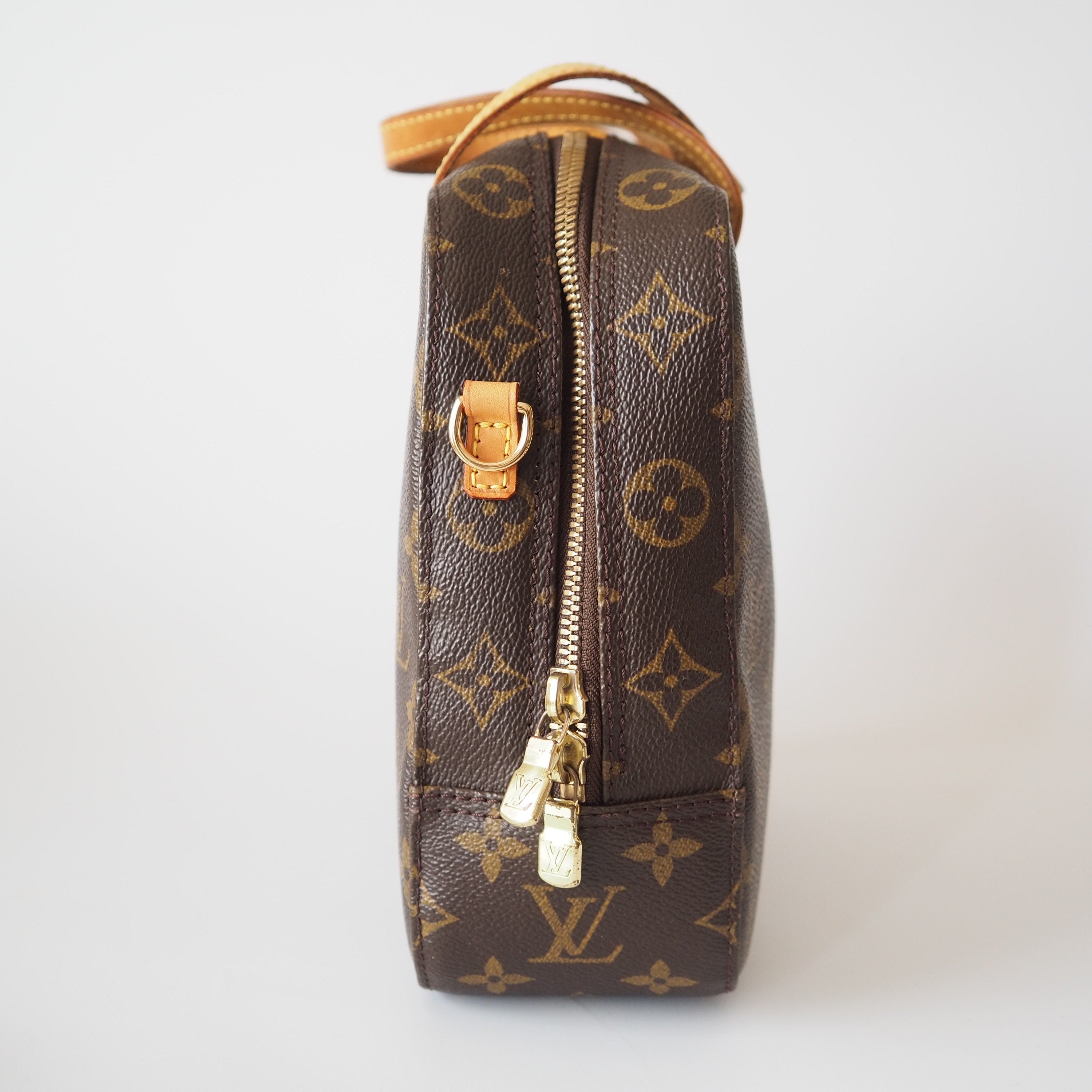 LOUIS VUITTON Monogram Spontini M47500 Shoulder Bag Brown Authentic