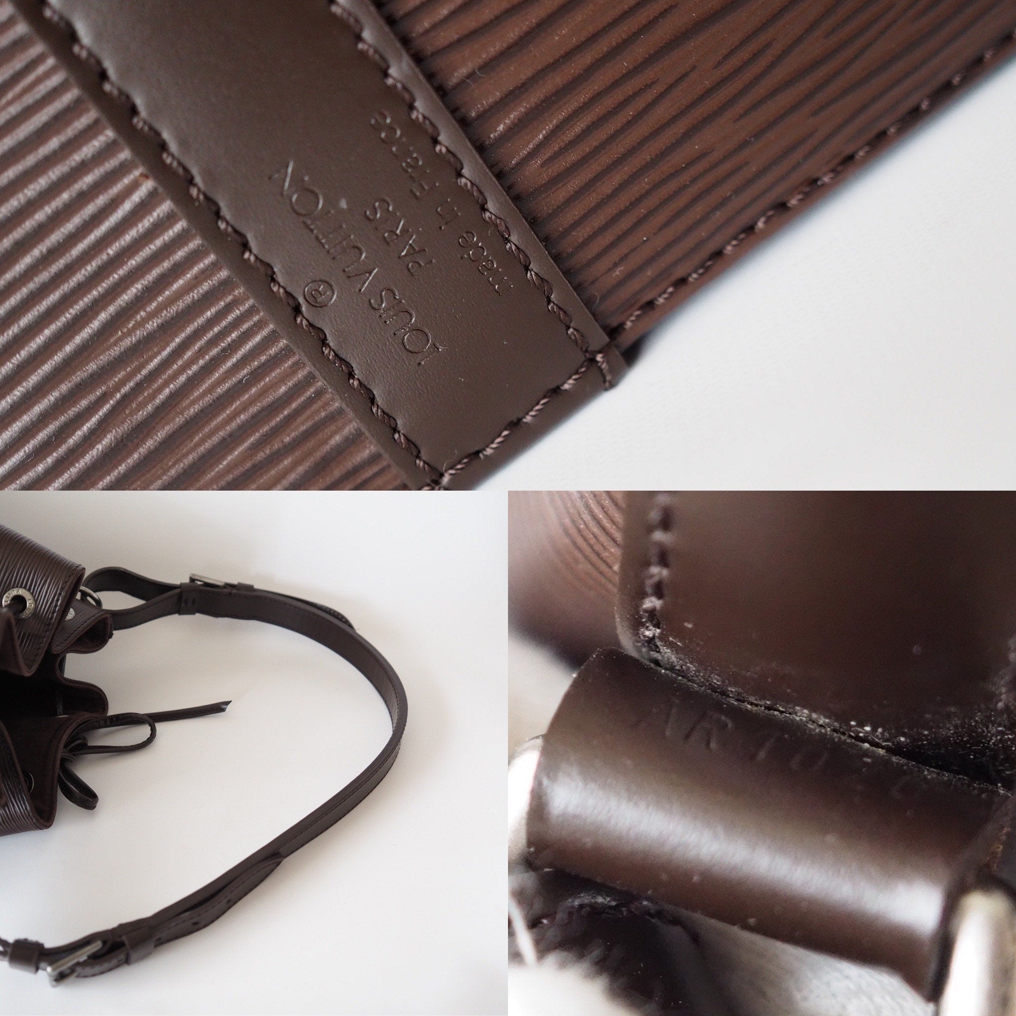 LOUIS VUITTON Epi Petit Noe Shoulder Bag Brown Moca Authentic Vintage