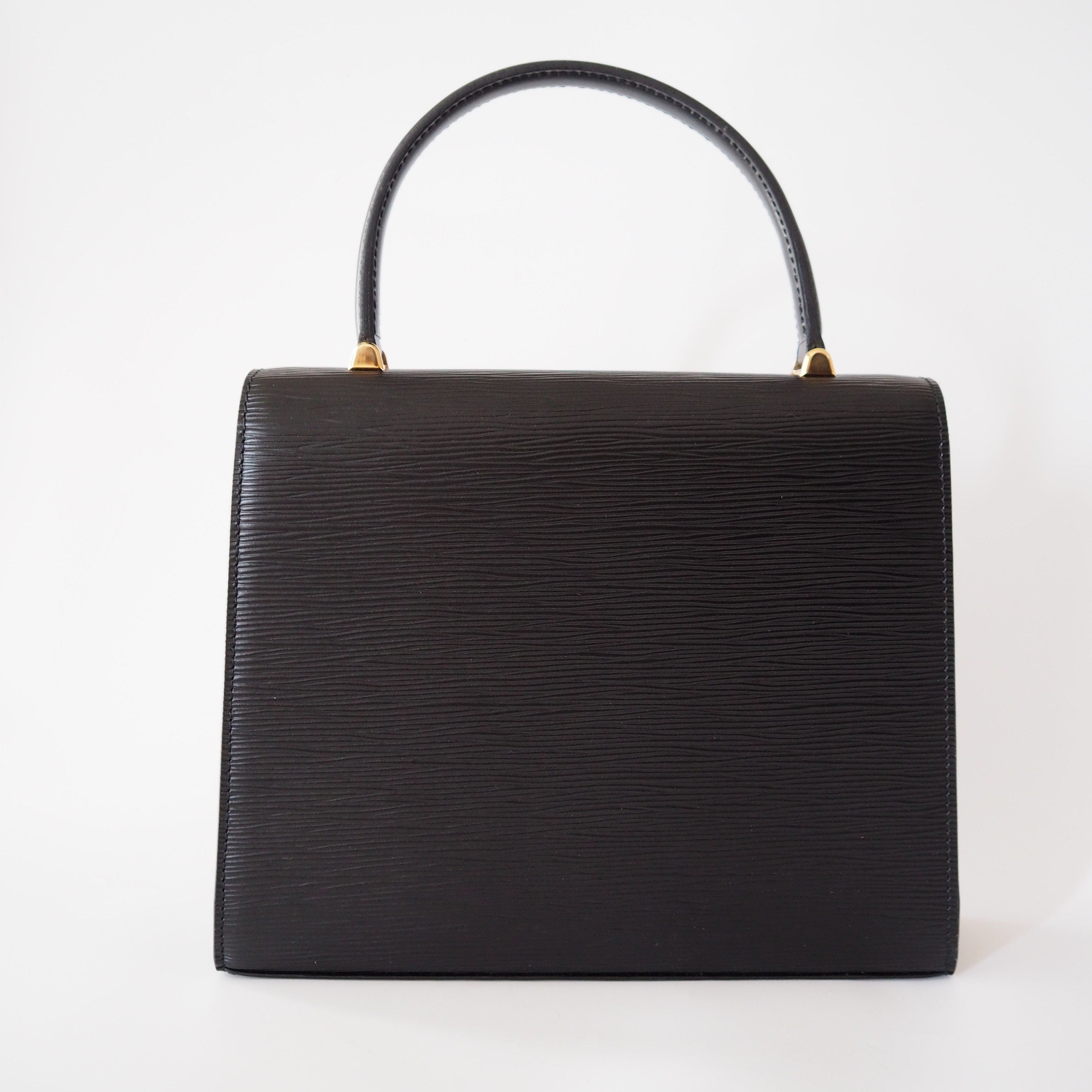 LOUIS VUITTON Epi Malesherbes Hand Bag Black M52372 Authentic