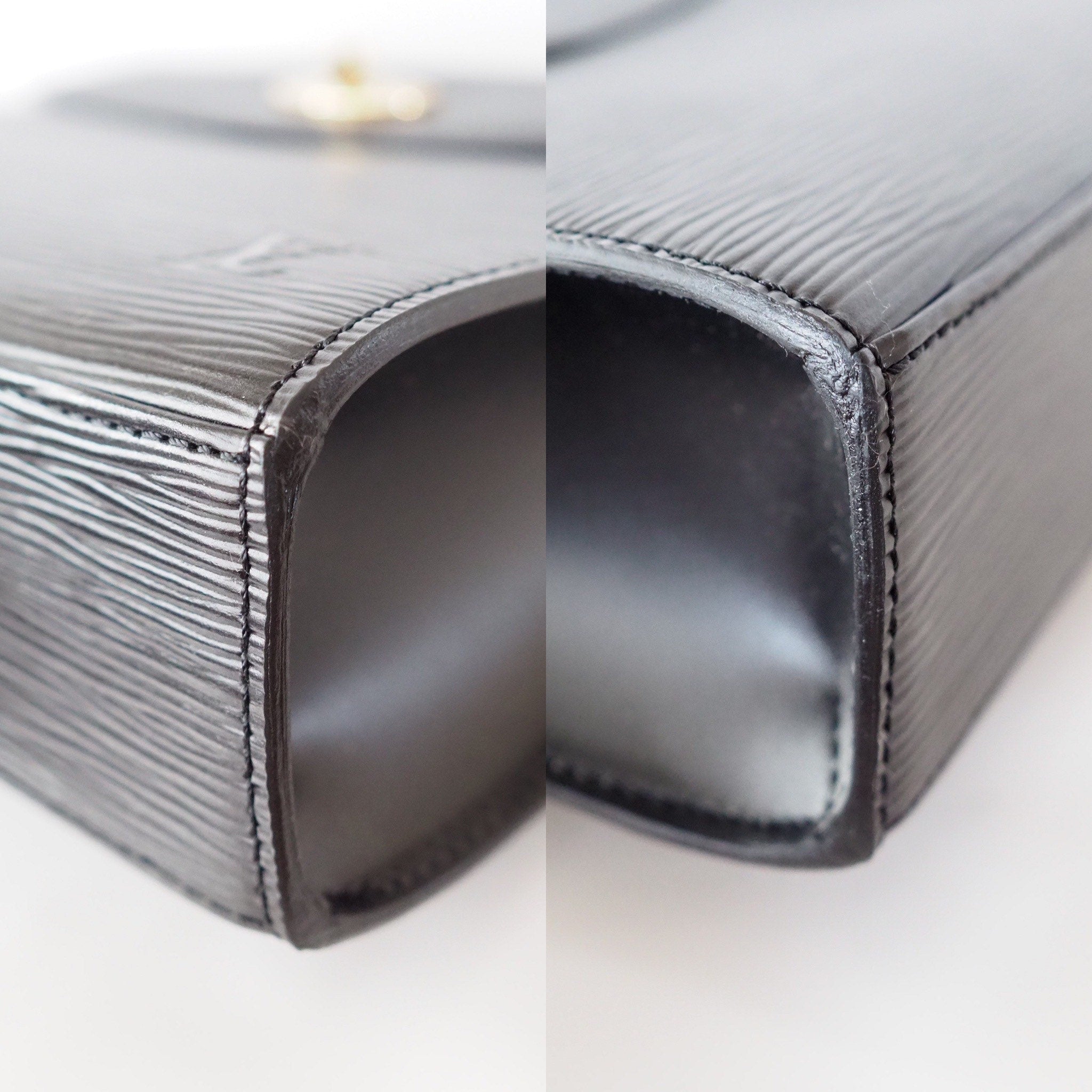 LOUIS VUITTON Epi Malesherbes Hand Bag Black M52372 Authentic