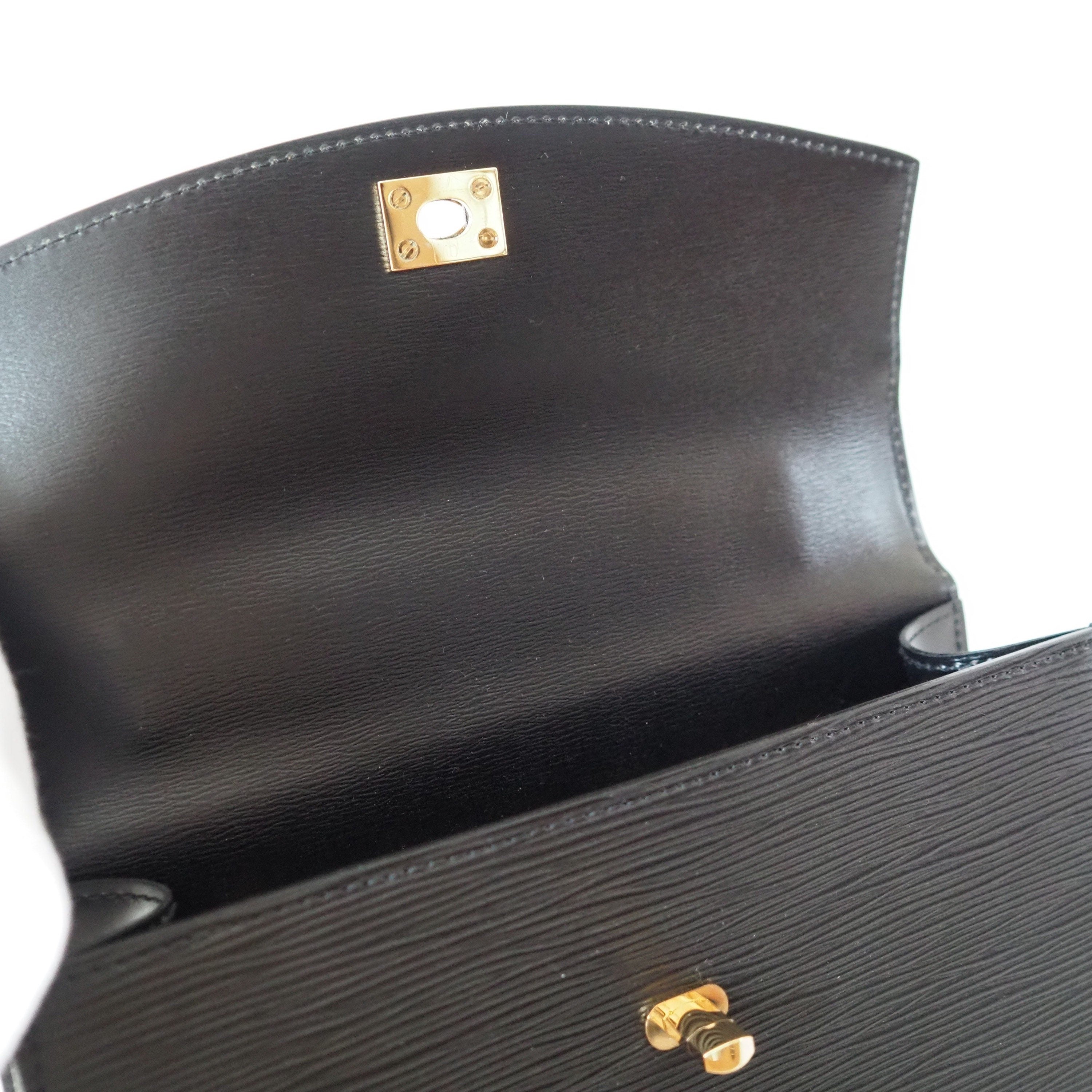 LOUIS VUITTON Epi Malesherbes Hand Bag Black M52372 Authentic