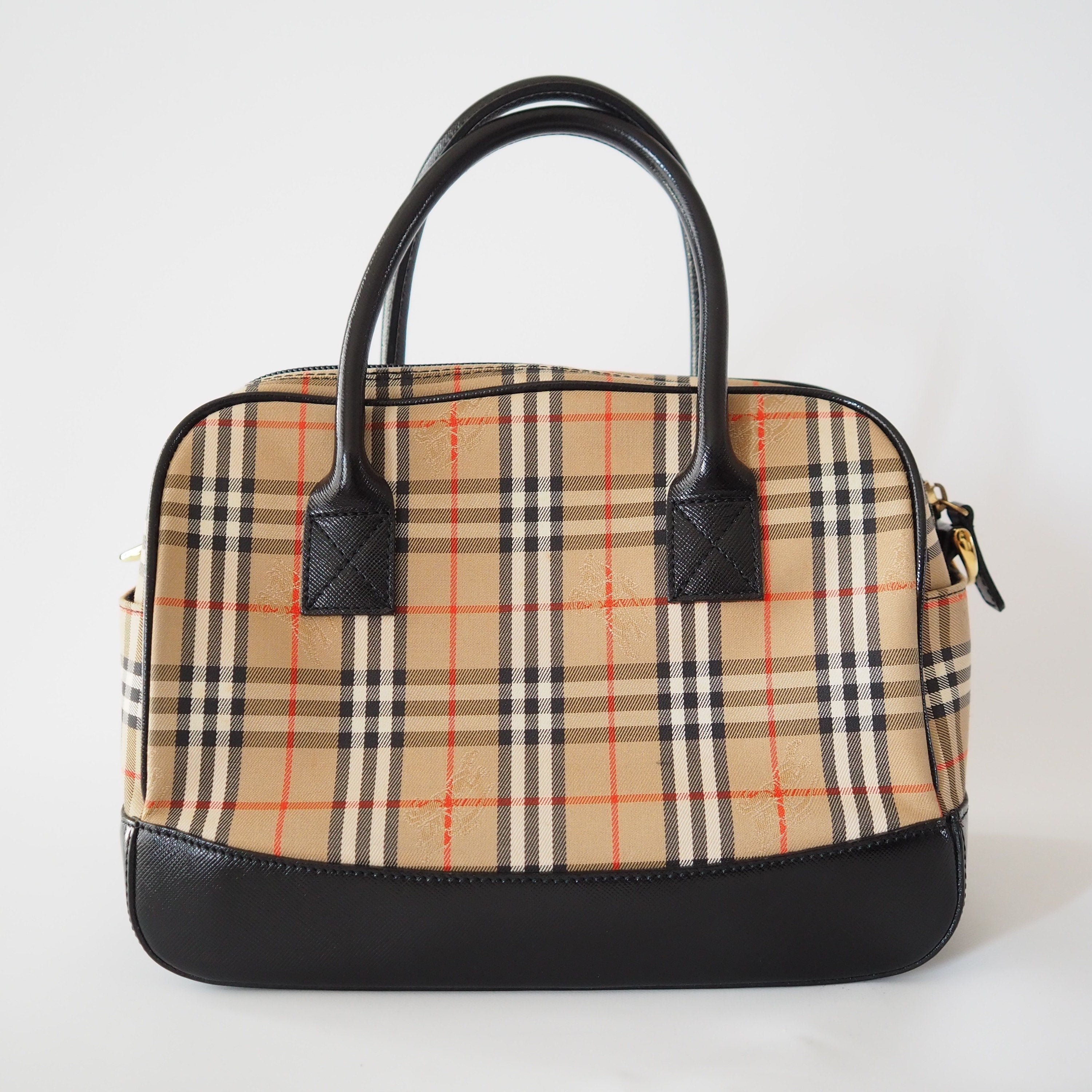 Burberry Nova Check 2way Hand Shoulder Boston Bag Authentic