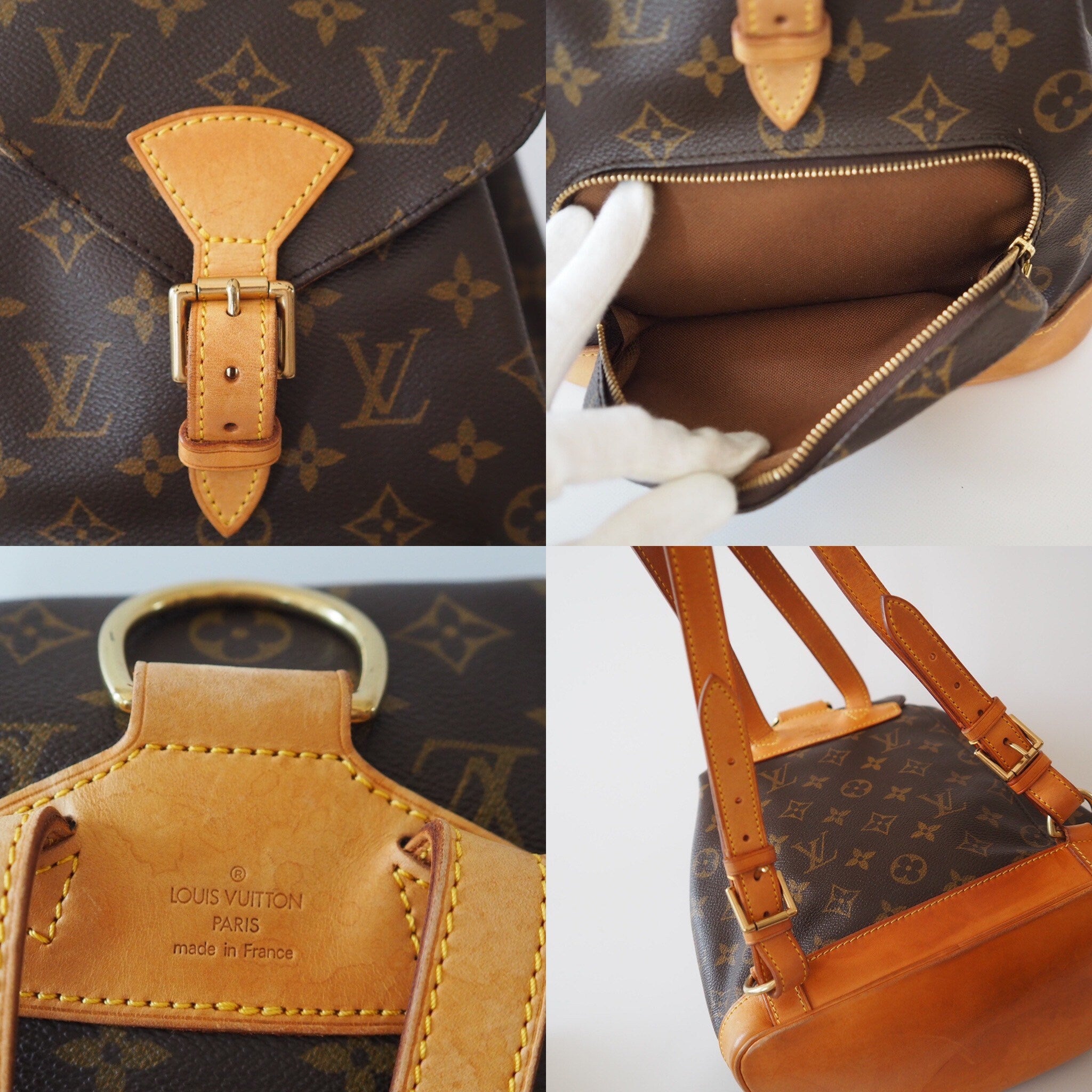 LOUIS VUITTON Montsouris MM Monogram Backpack Shoulder Bag Authentic
