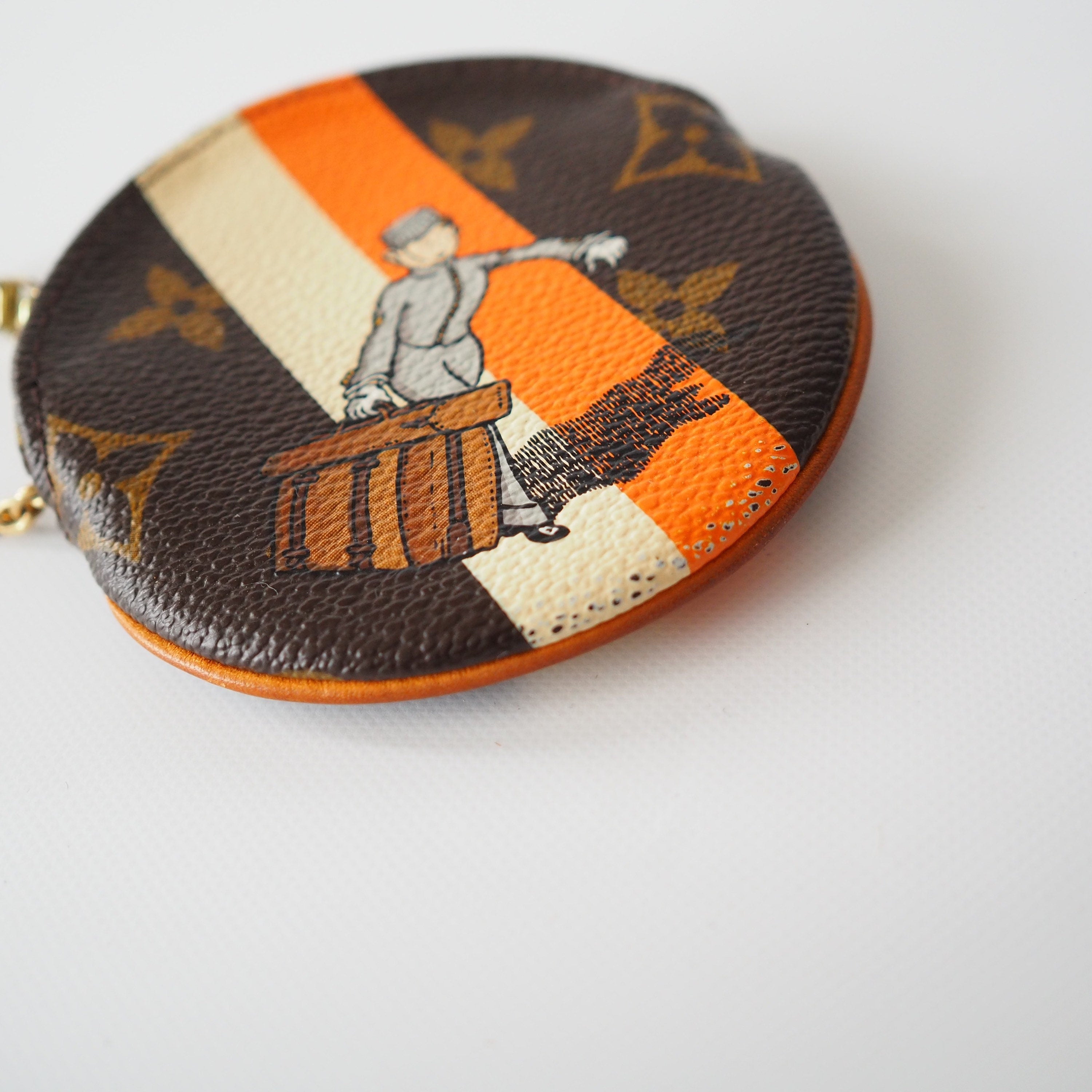 LOUIS VUITTON Porte Monnaie Round Coin Purse Groom Monogram M60037 Authentic