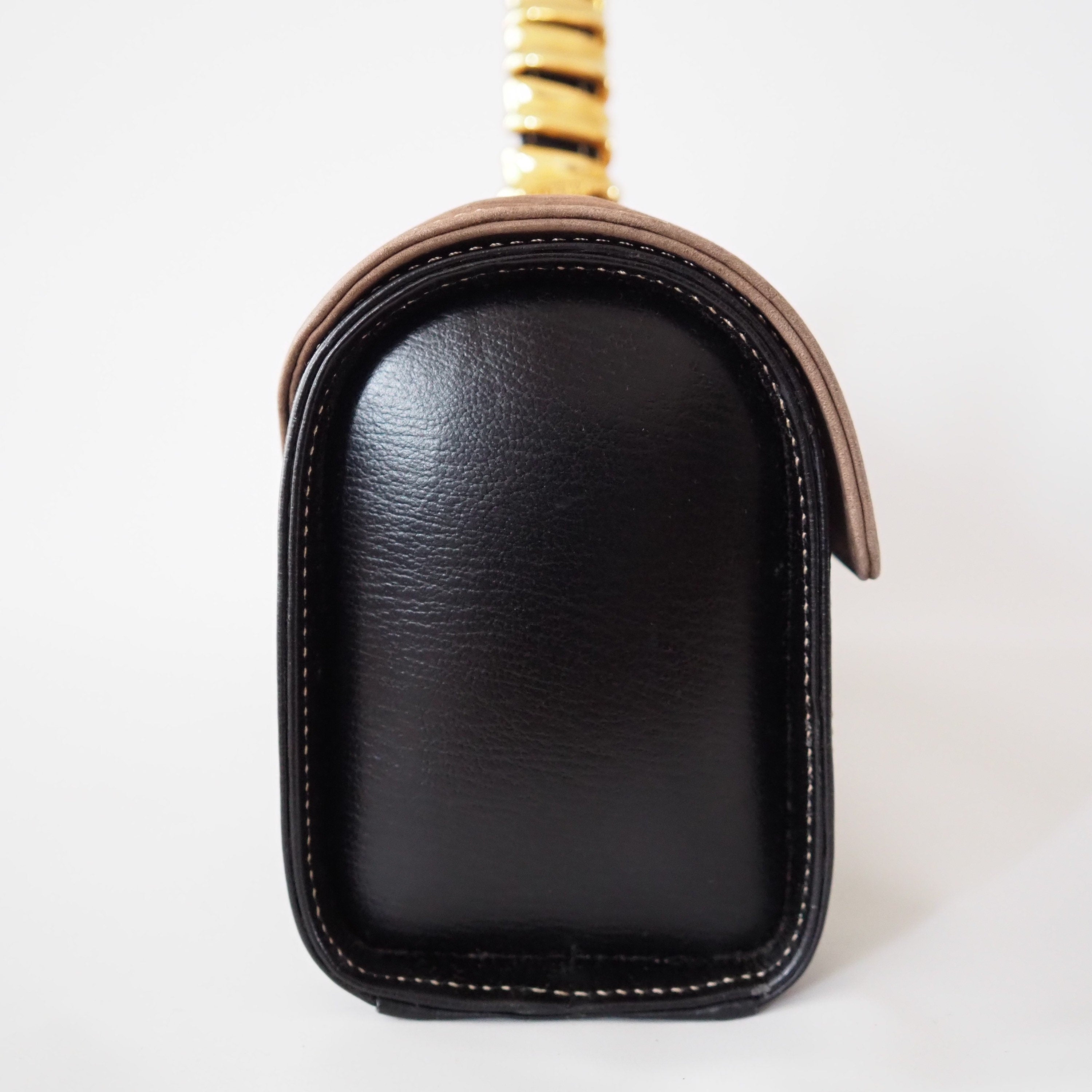 LOEWE VELAZQUEZ Hand Bag Black Brown Combi Leather Vintage Authentic