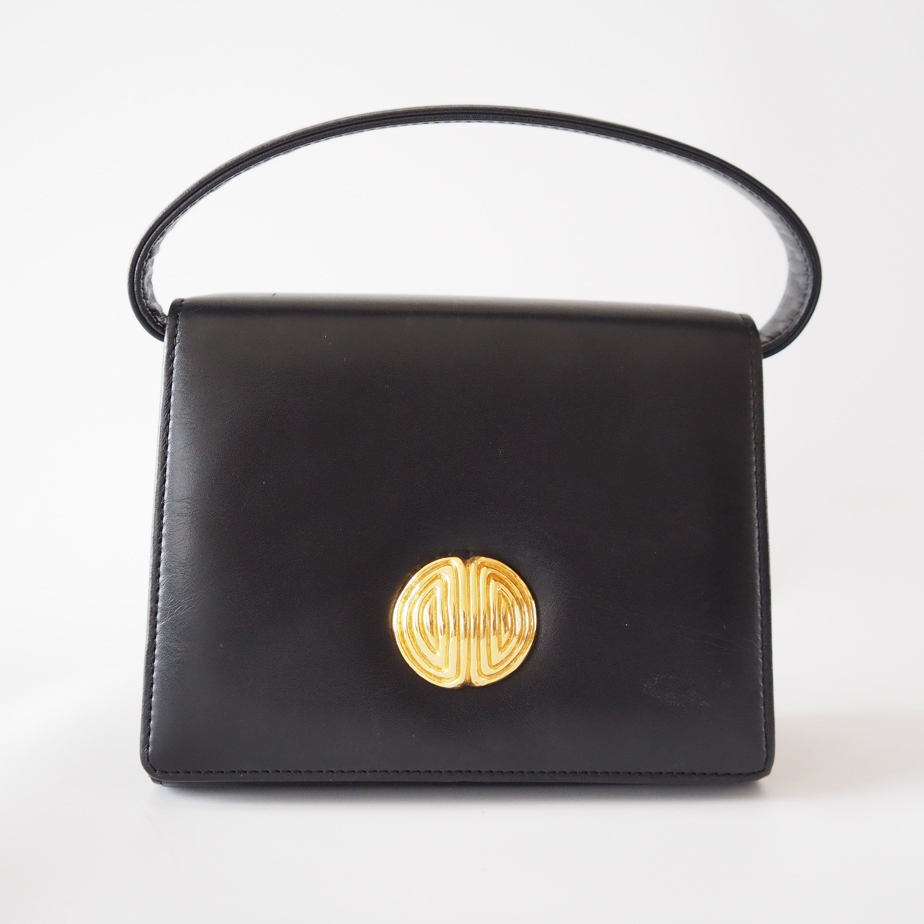 GIVENCHY Hand Shoulder Bag Leather Black Vintage Authentic