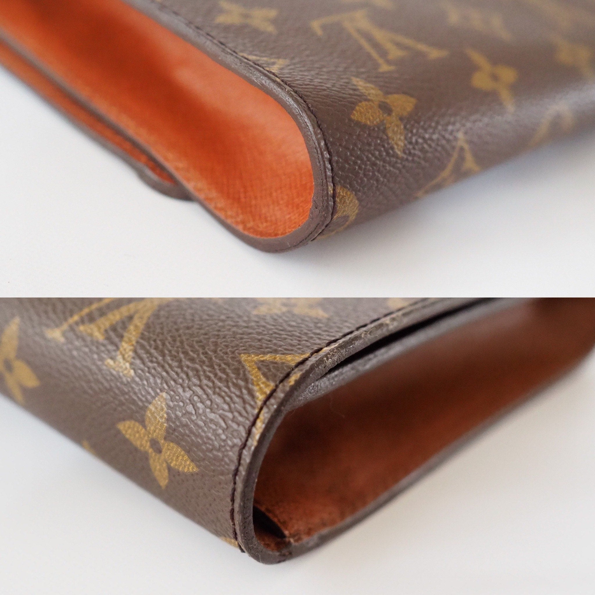 LOUIS VUITTON Monogram Bordeaux Shoulder Clutch Bag Brown Vintage lv Authentic