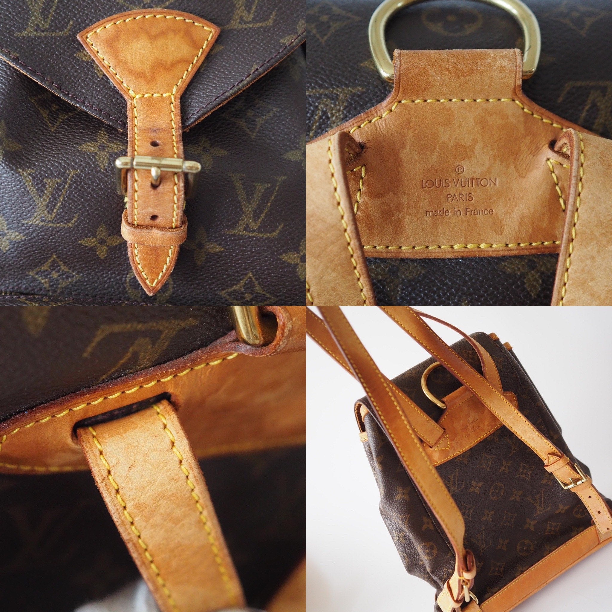 LOUIS VUITTON Montsouris MM Monogram Backpack Shoulder Bag Authentic