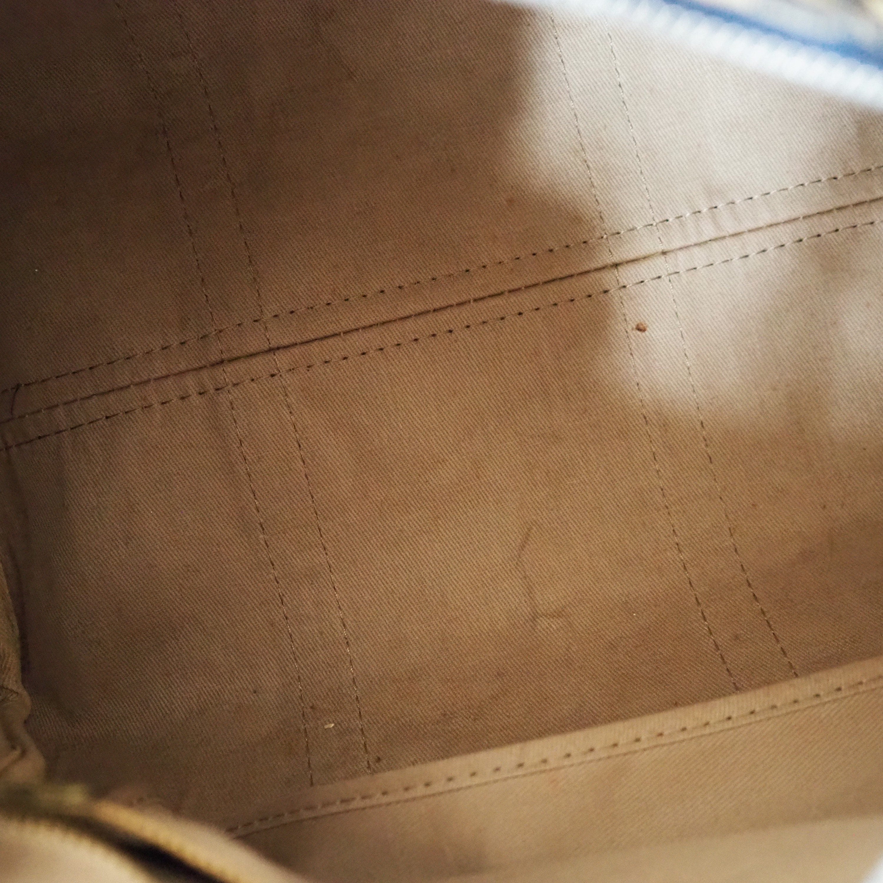 Christian Dior Trotter Boston Hand Bag Navy Canvas Vintage Authentic