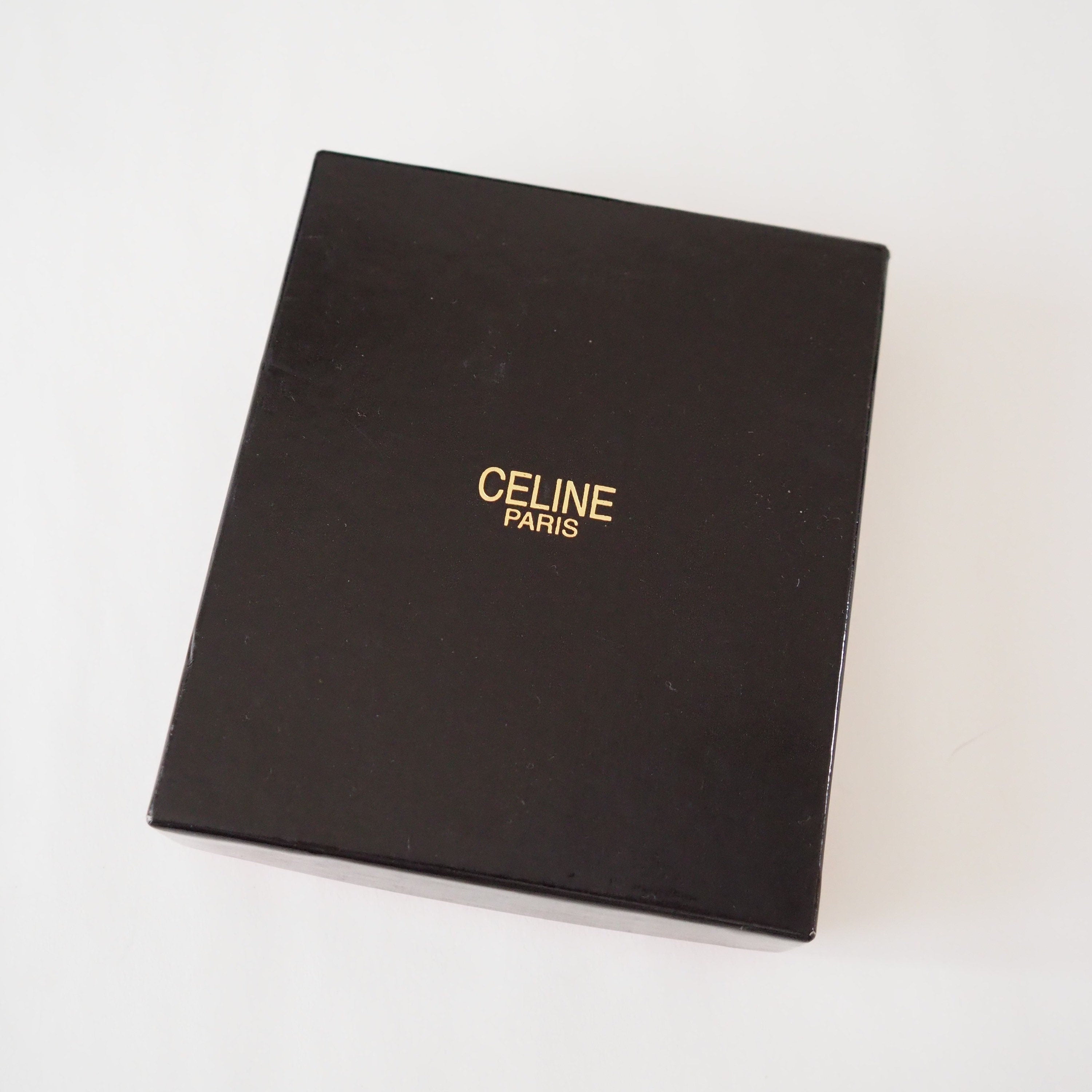 CELINE Macadam Necklace Vintage Metal Gold Authentic