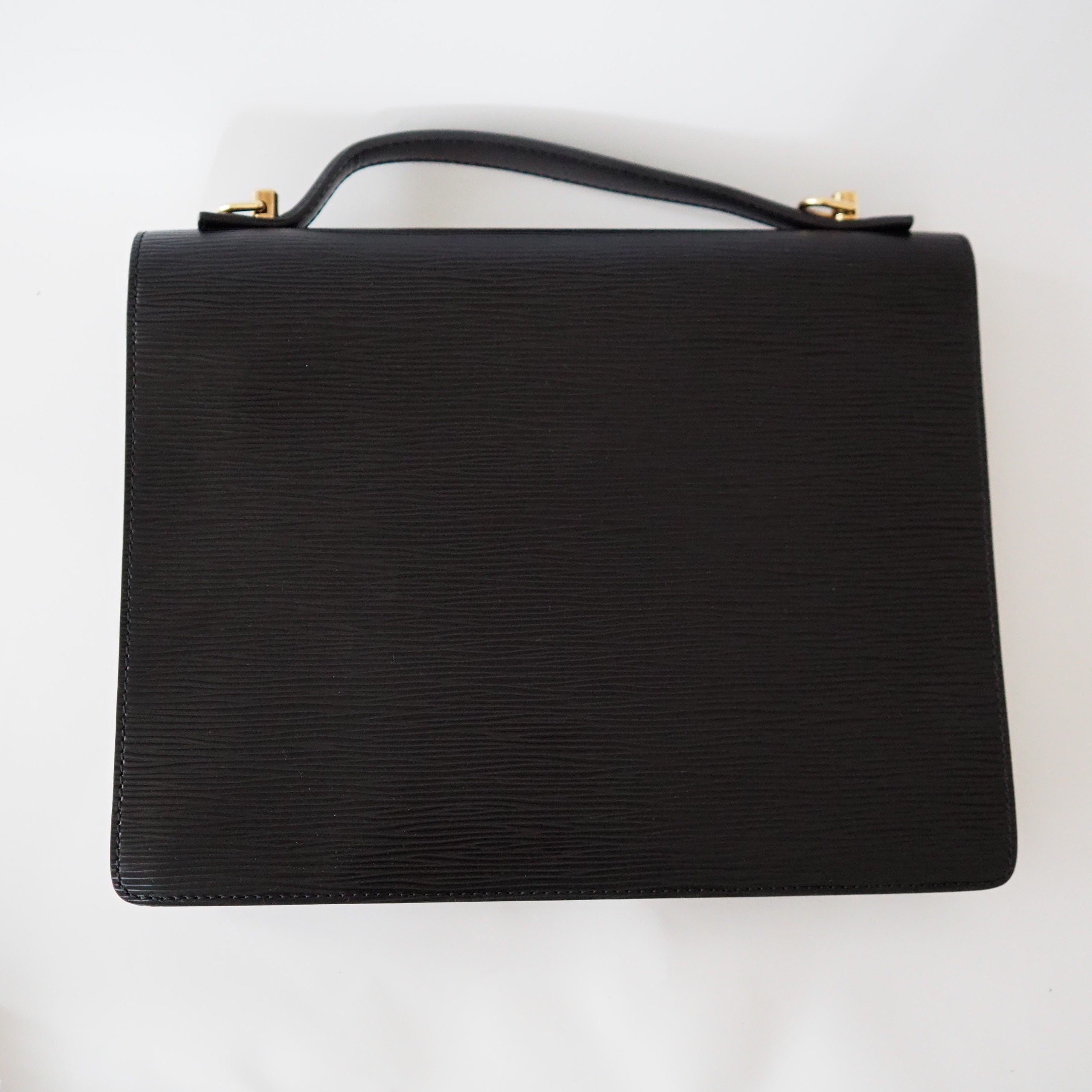 LOUIS VUITTON Epi Monceau 2way Hand Shoulder Bag Black Authentic