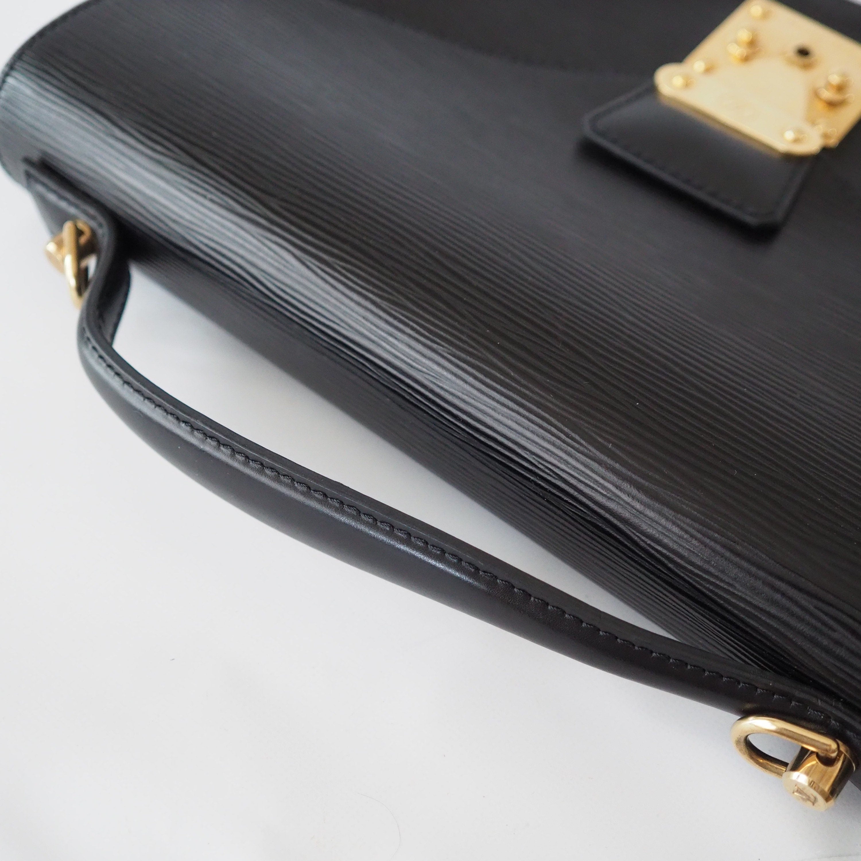 LOUIS VUITTON Epi Monceau 2way Hand Shoulder Bag Black Authentic