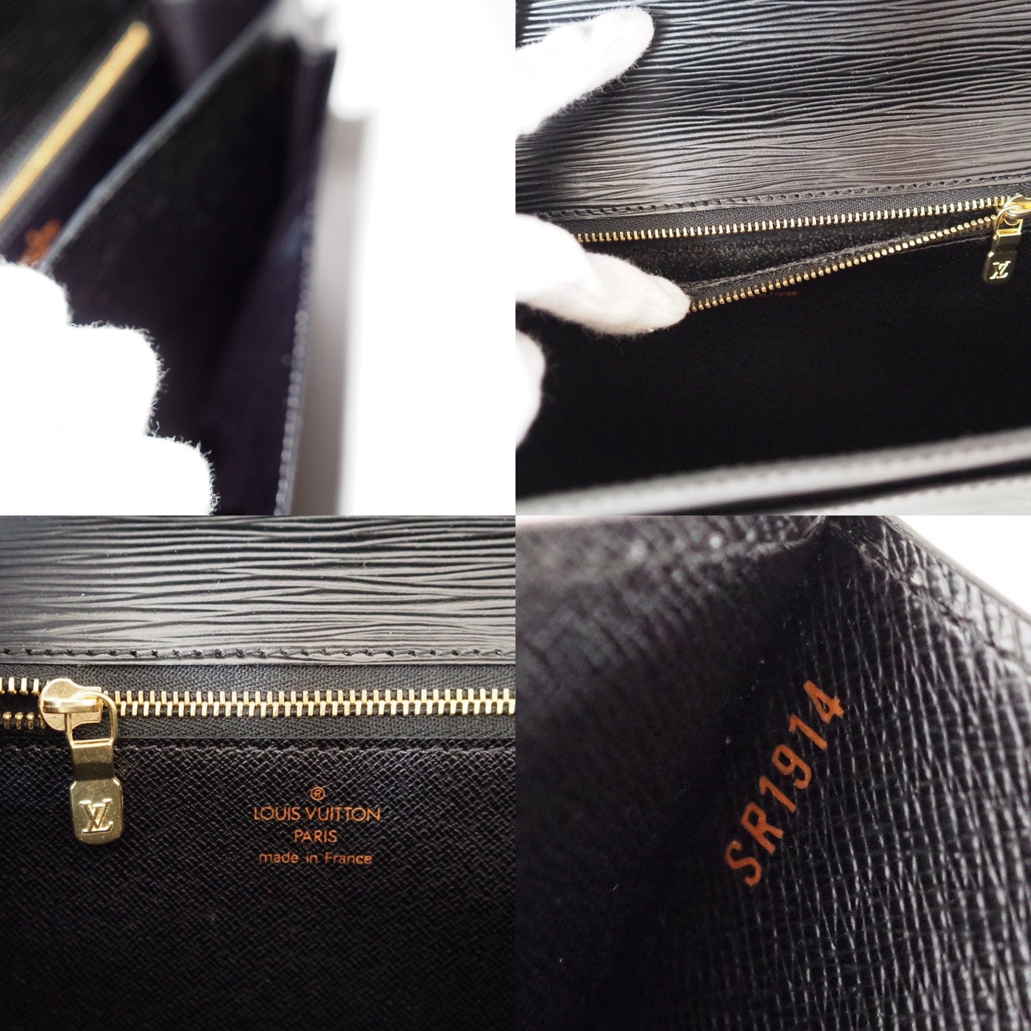 LOUIS VUITTON Epi Monceau 2way Hand Shoulder Bag Black Authentic