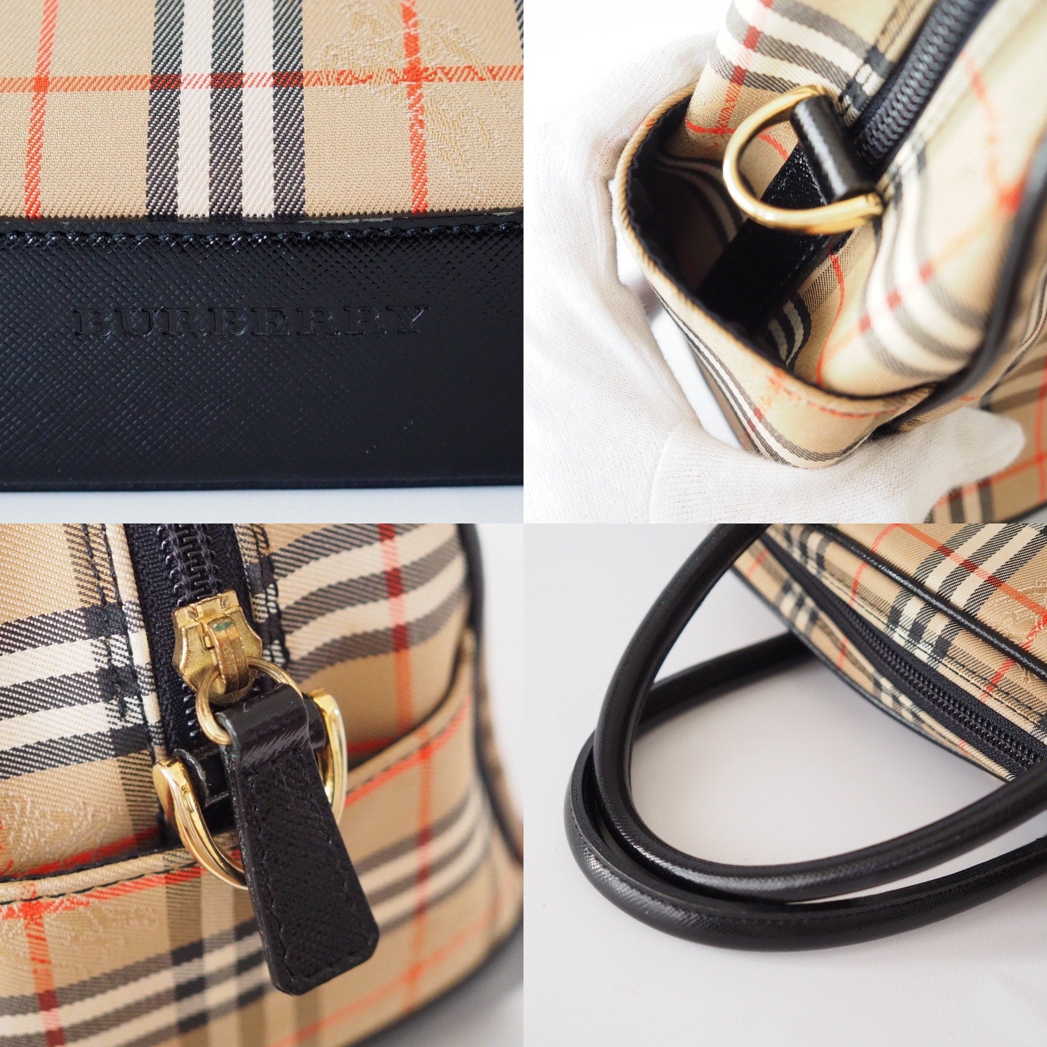Burberry Nova Check 2way Hand Shoulder Boston Bag Authentic