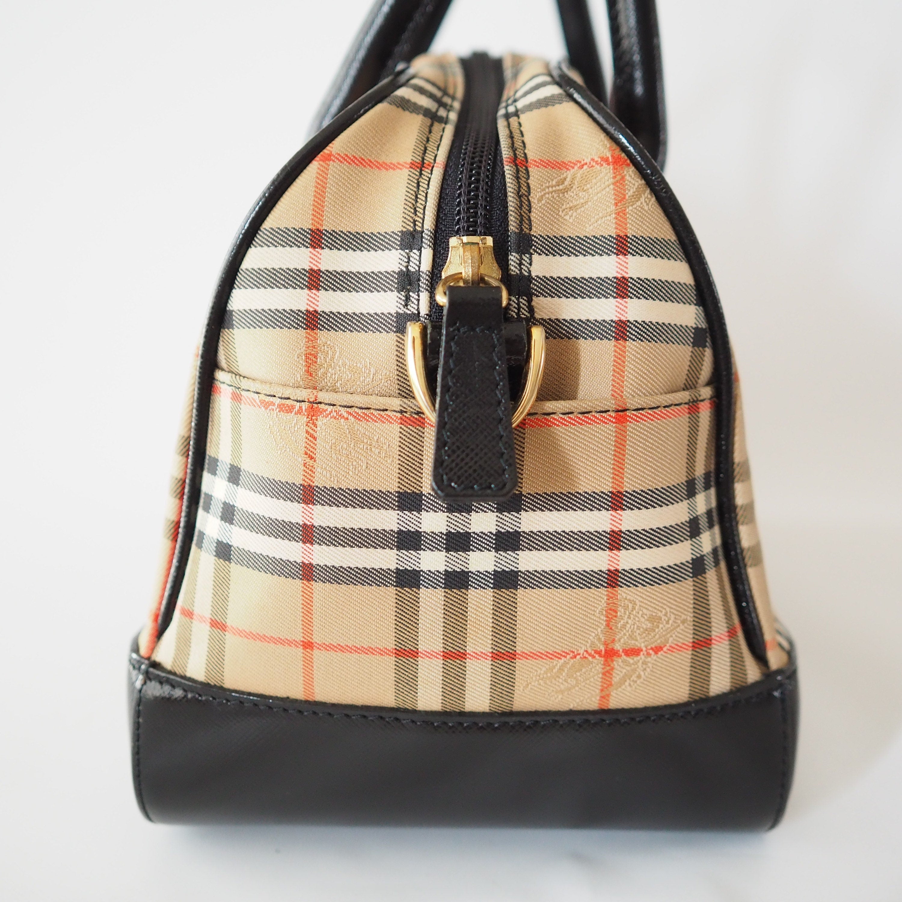 Burberry Nova Check 2way Hand Shoulder Boston Bag Authentic