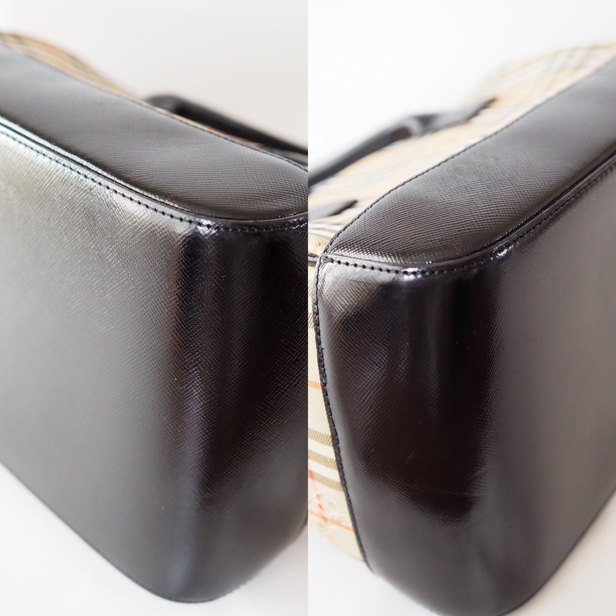 Burberry Nova Check 2way Hand Shoulder Boston Bag Authentic