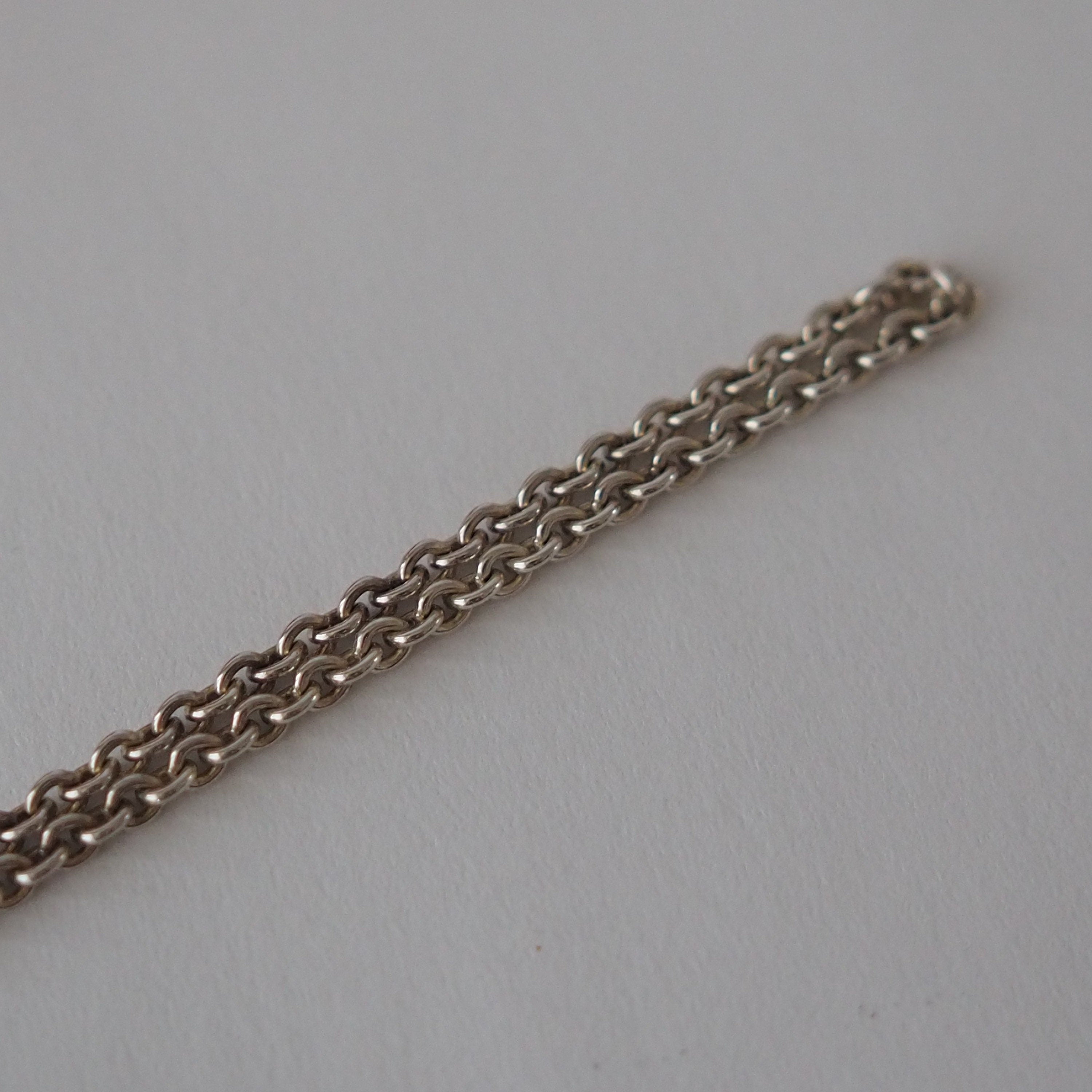 HERMES Chaine Dancre Heart Necklace SV925 Silver Box Vintage Authentic