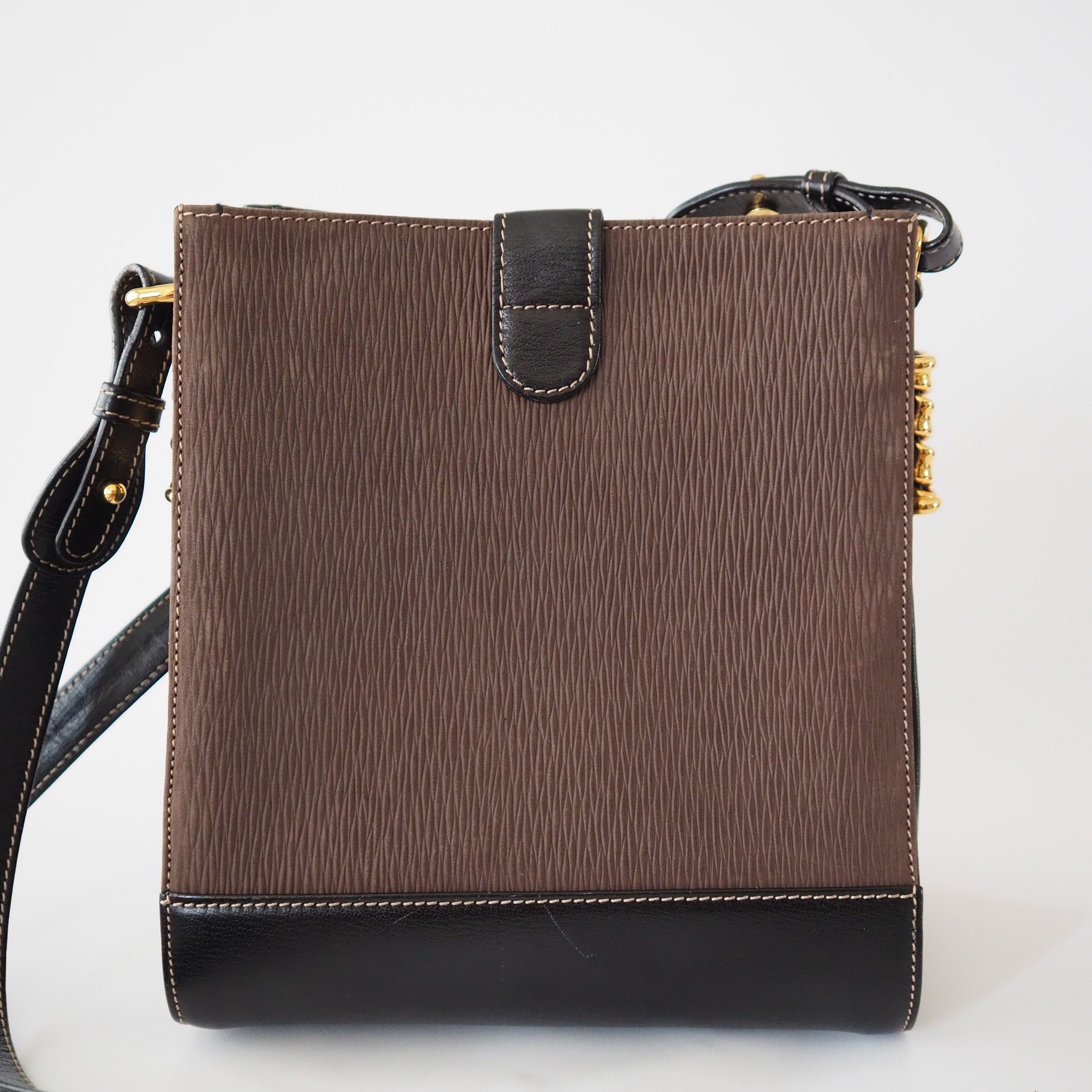 LOEWE VELAZQUEZ Twist Shoulder Bag Brown Vintage Authentic