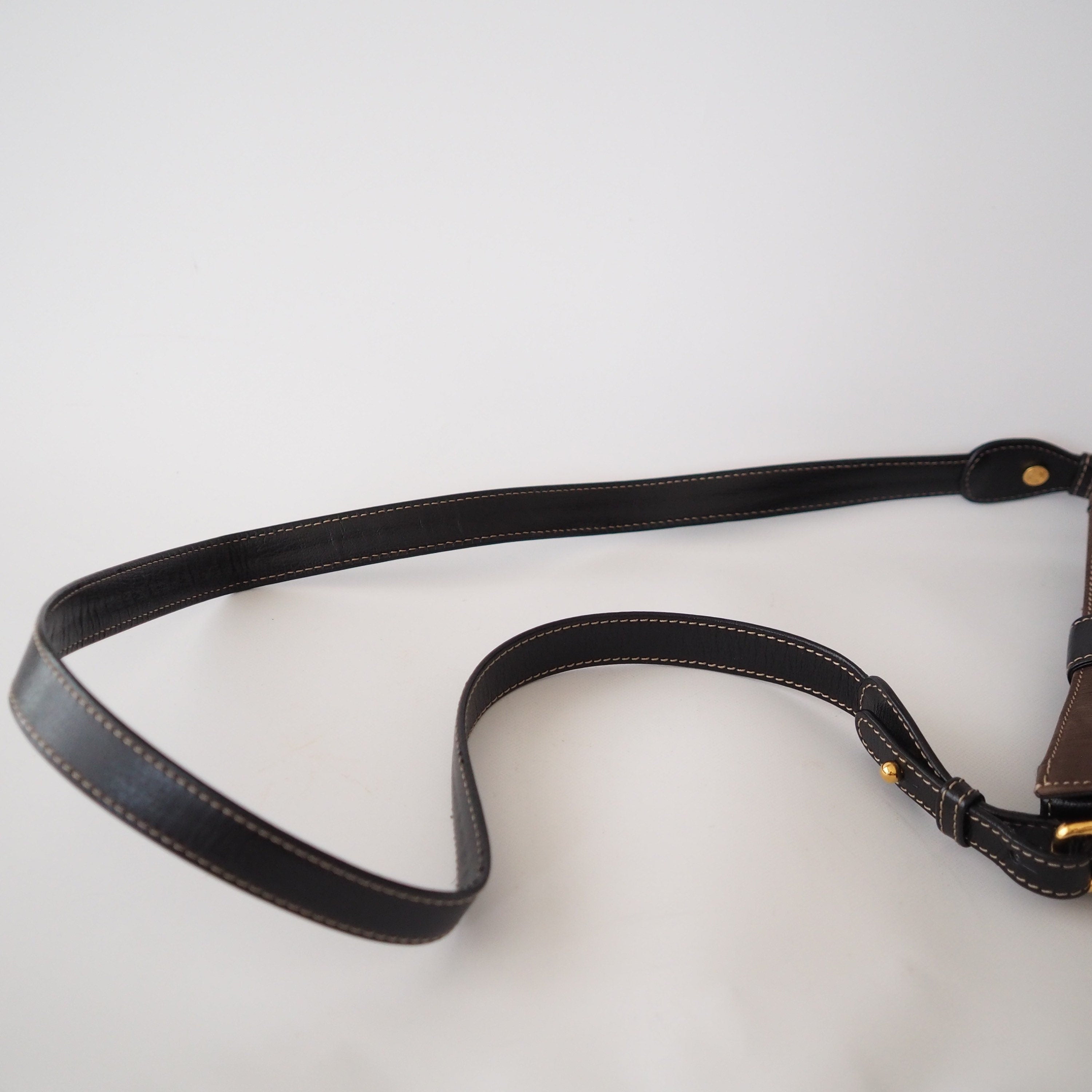 LOEWE VELAZQUEZ Twist Shoulder Bag Brown Vintage Authentic