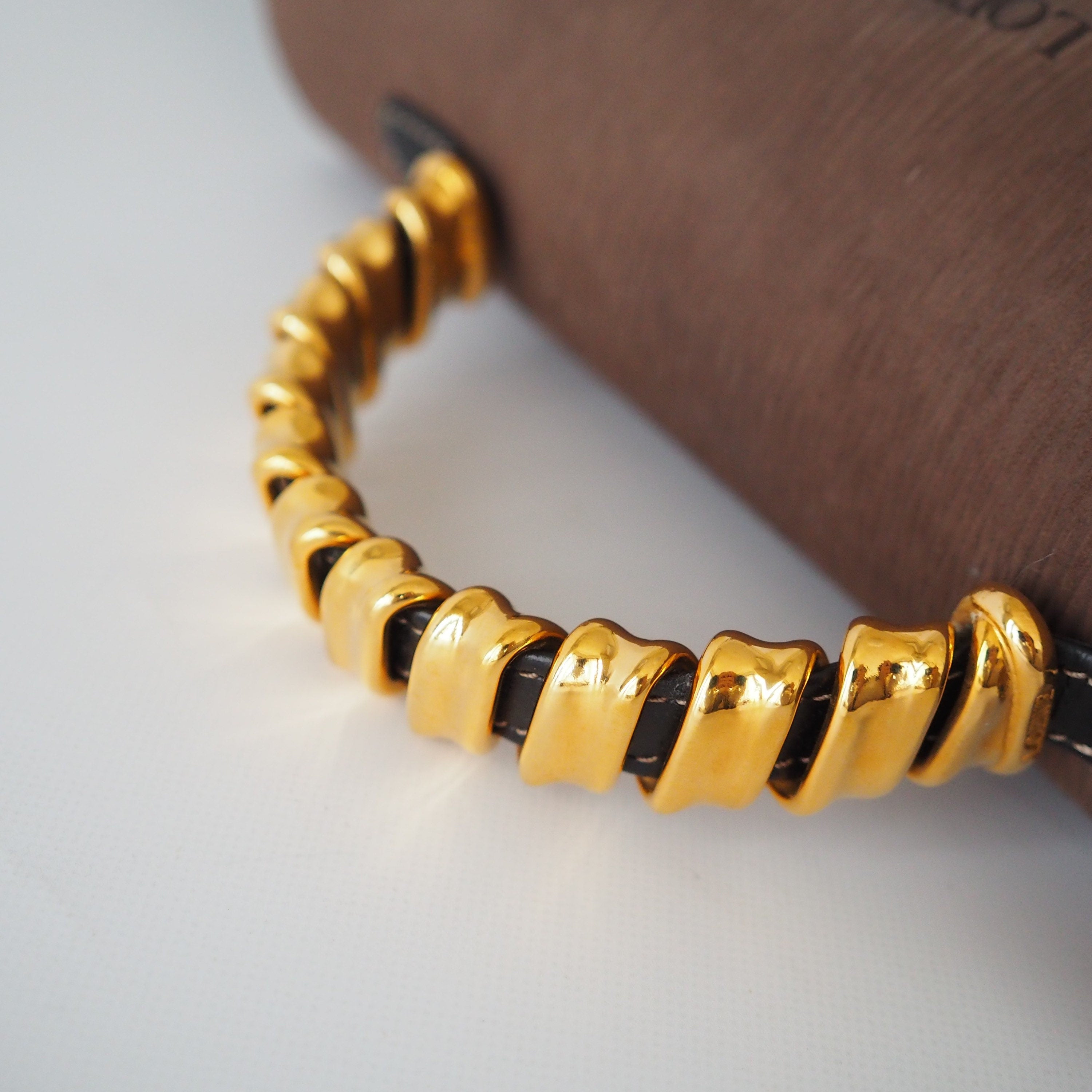 LOEWE VELAZQUEZ Hand Bag Black Brown Combi Leather Vintage Authentic