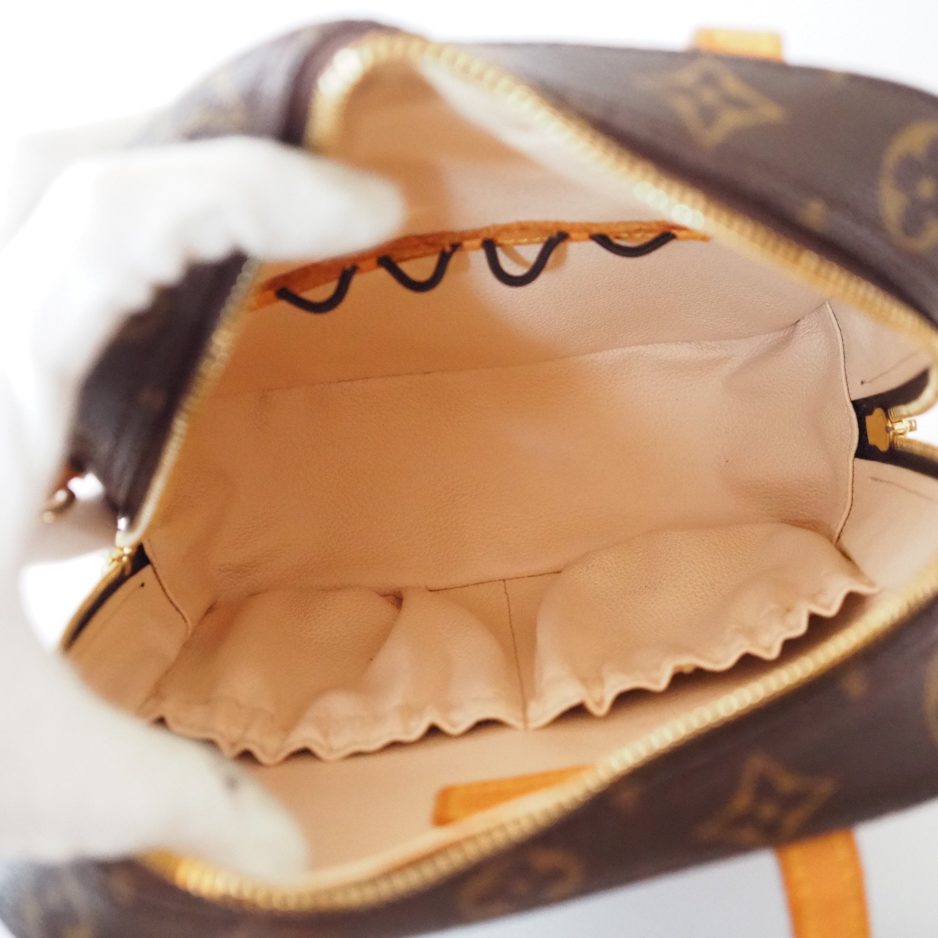 LOUIS VUITTON Monogram Spontini M47500 Shoulder Bag Brown Authentic