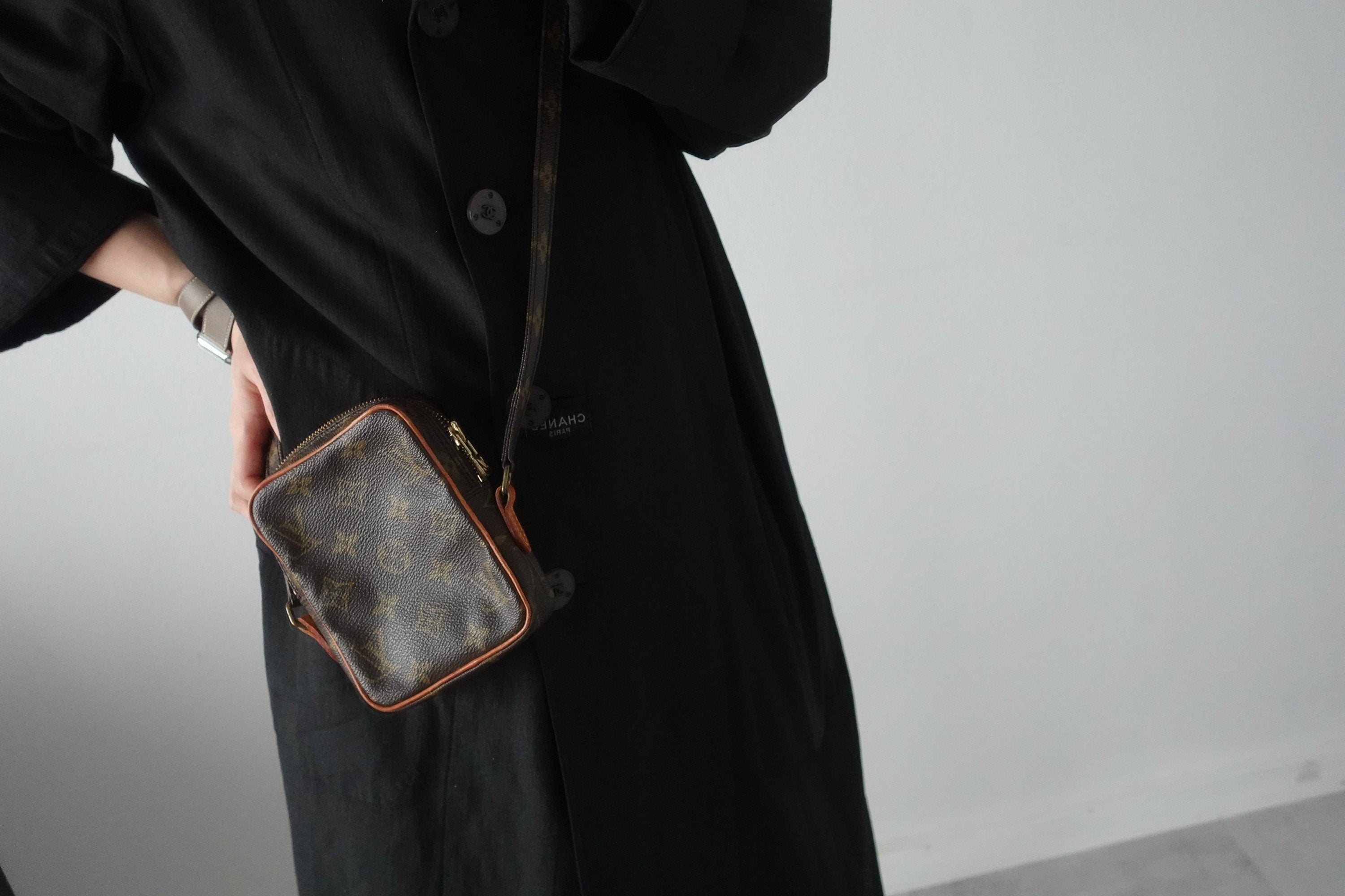 LOUIS VUITTON Shoulder Bag Mini Danube Browns Monogram vintage lv Authentic