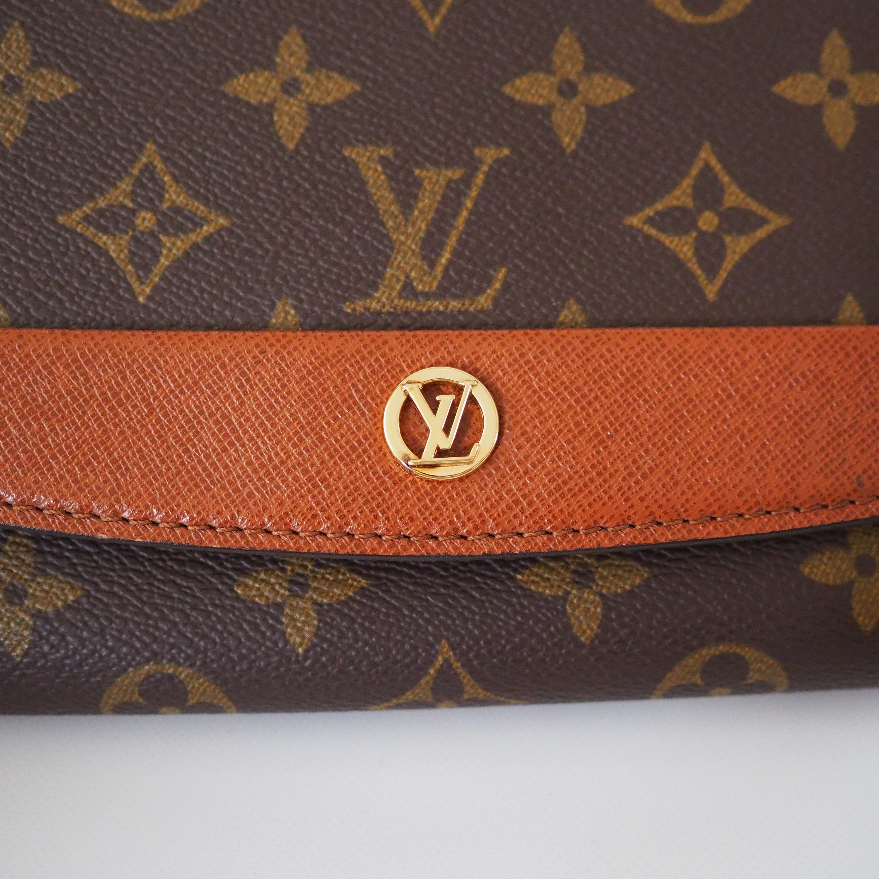 LOUIS VUITTON Monogram Bordeaux Shoulder Clutch Bag Brown Vintage lv Authentic