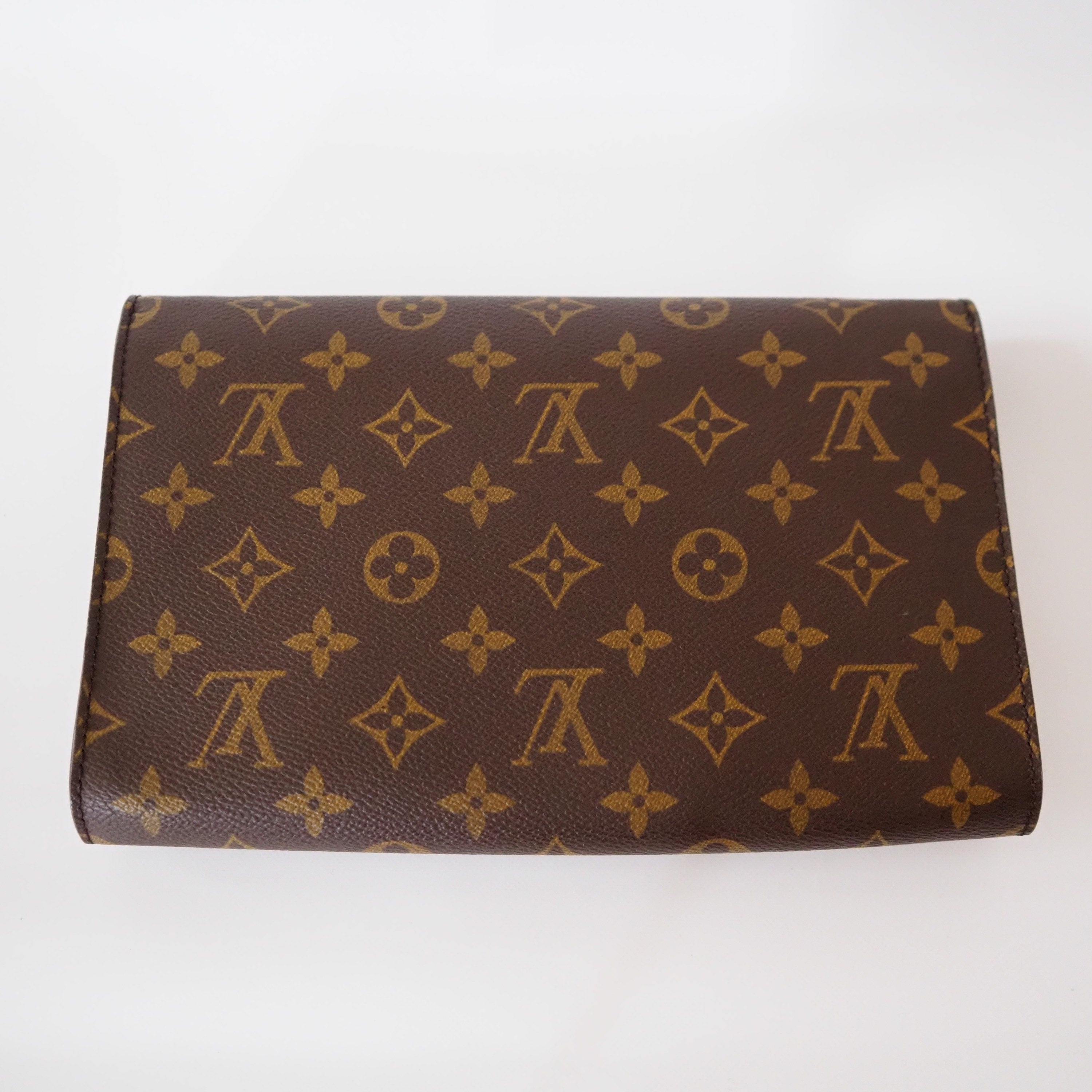LOUIS VUITTON Monogram Bordeaux Shoulder Clutch Bag Brown Vintage lv Authentic
