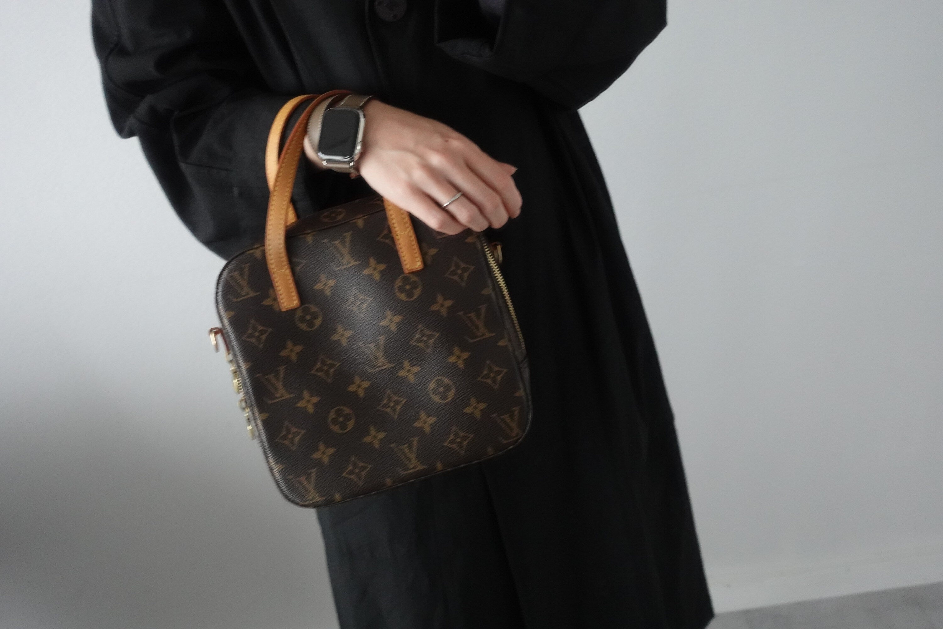 LOUIS VUITTON Monogram Spontini M47500 Shoulder Bag Brown Authentic