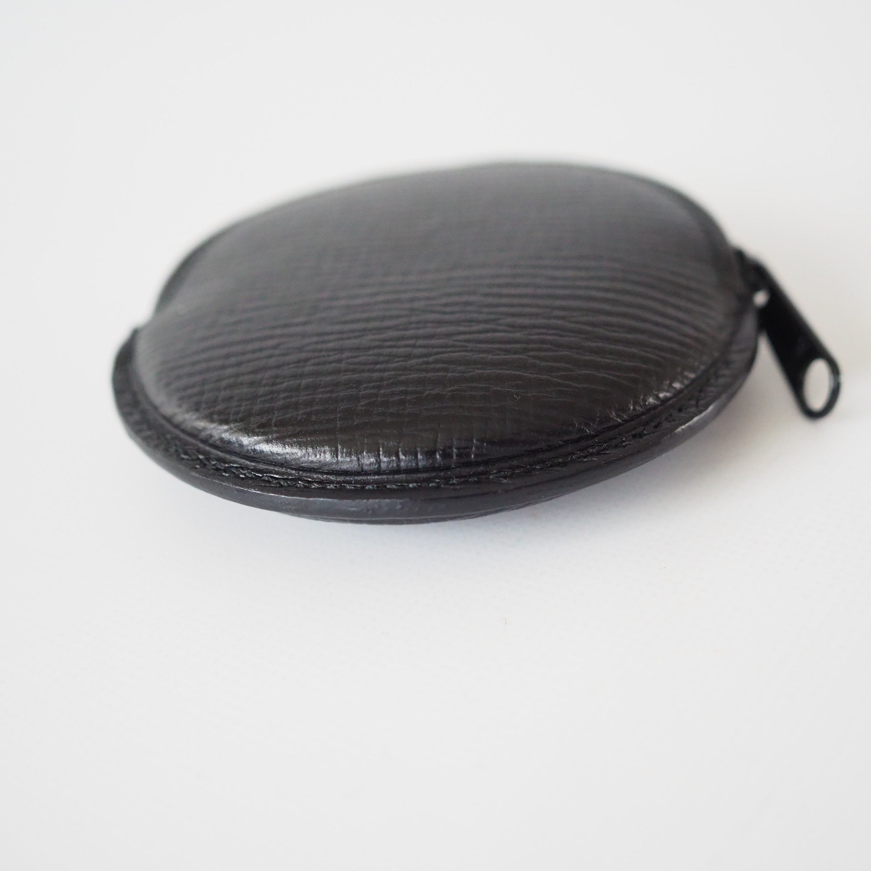 LOEWE Anagram Coin case Leather Black Authentic