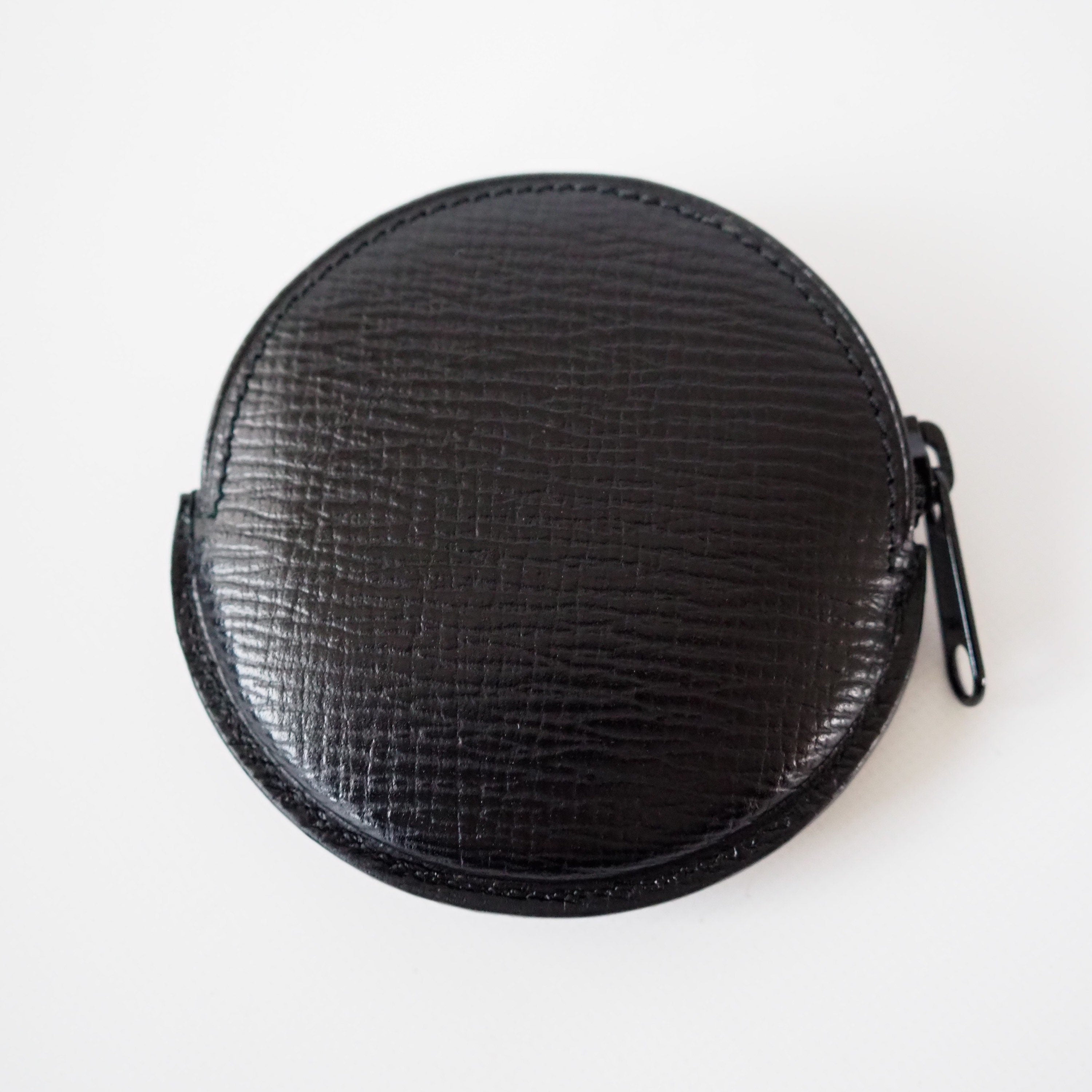 LOEWE Anagram Coin case Leather Black Authentic