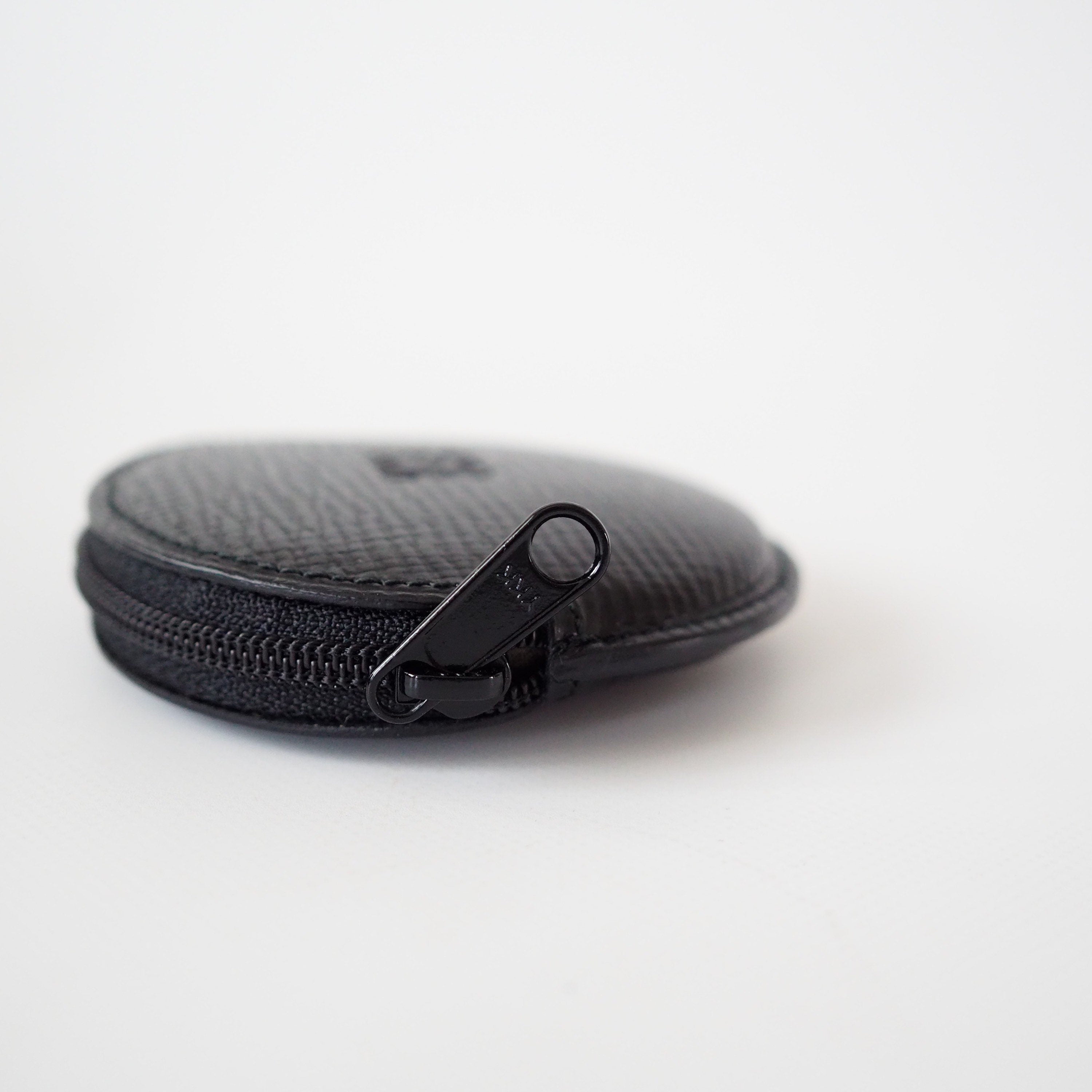 LOEWE Anagram Coin case Leather Black Authentic