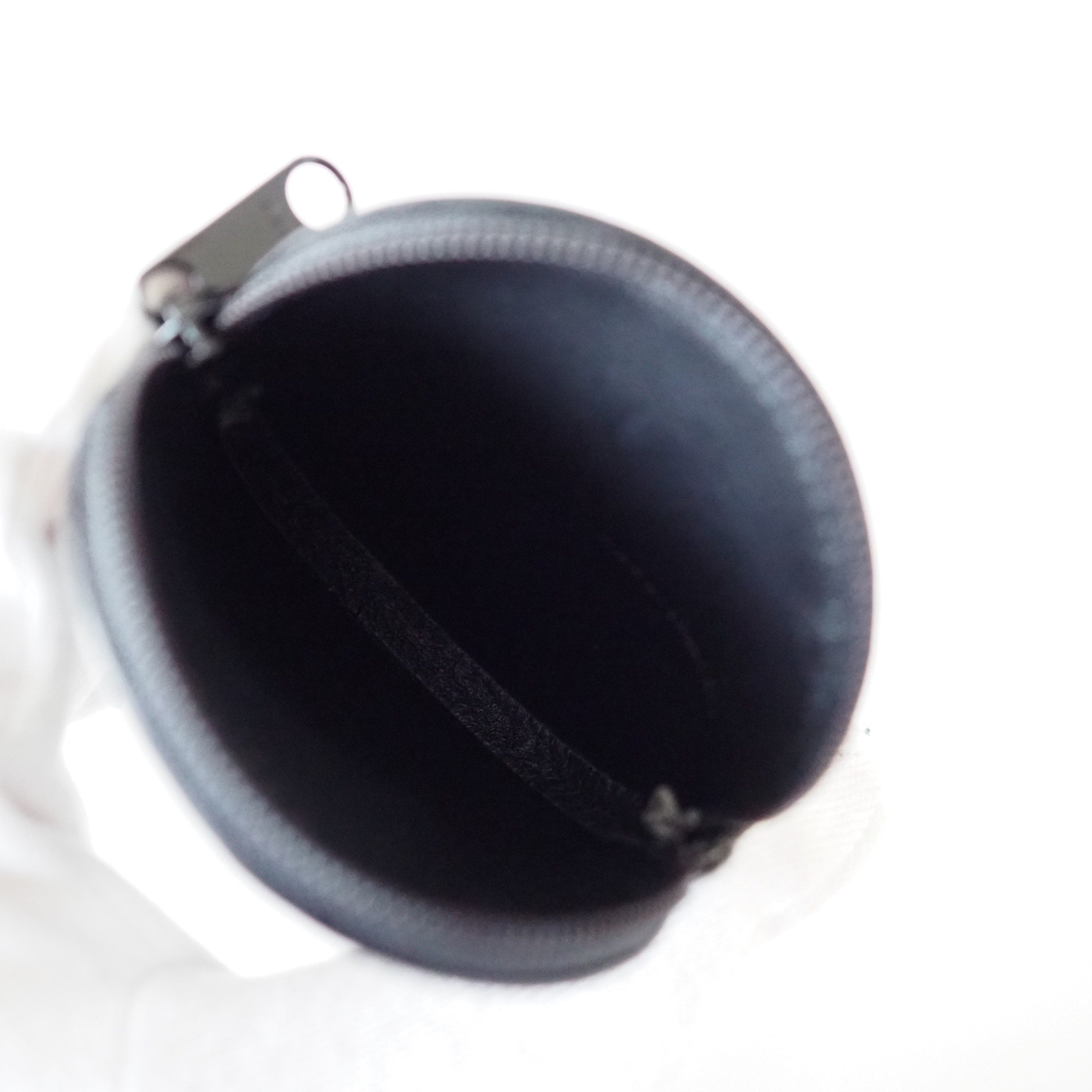 LOEWE Anagram Coin case Leather Black Authentic