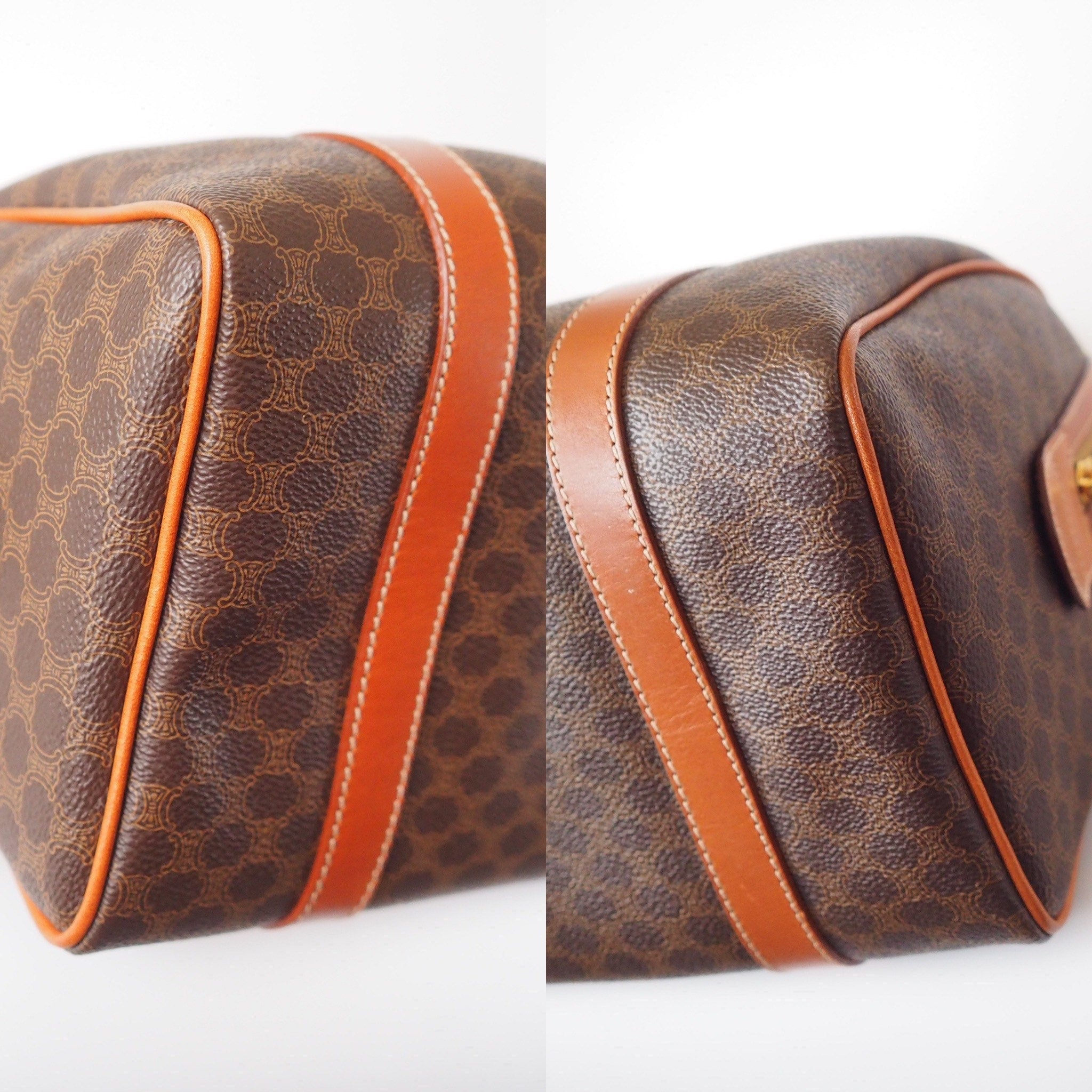 CELINE Macadam 2way Shoulder Hand Boston Bag Authentic Vintage Classical