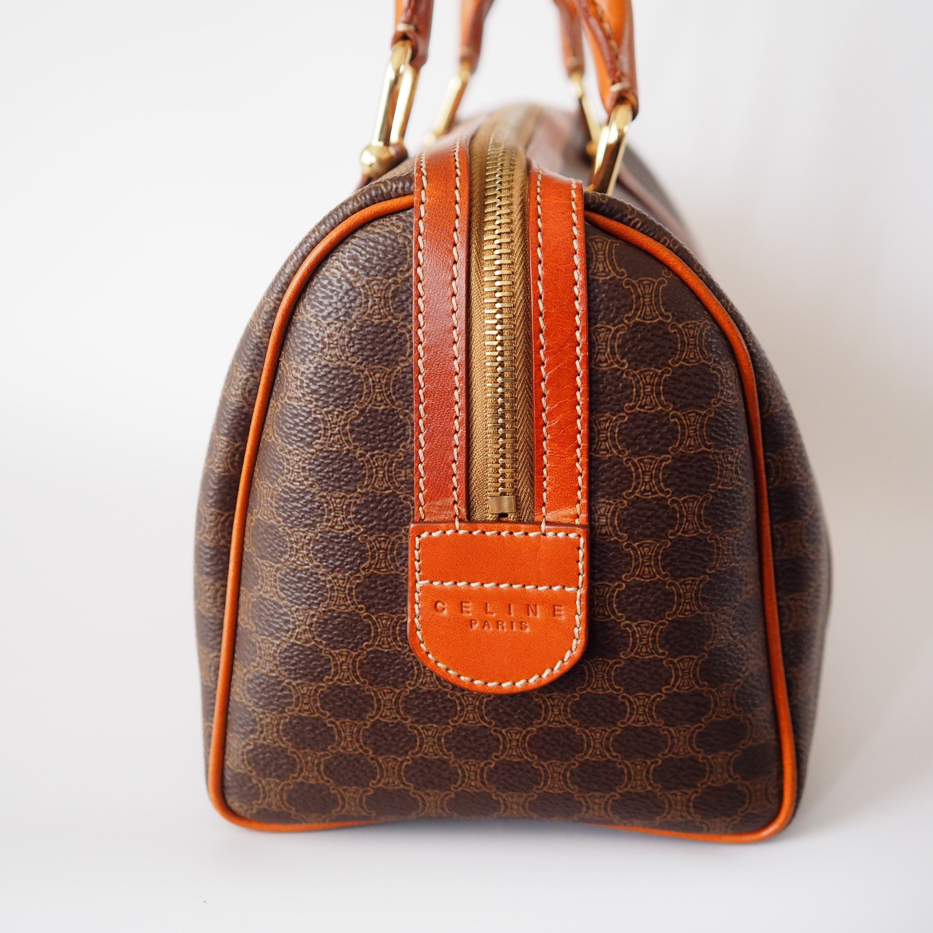 CELINE Macadam 2way Shoulder Hand Boston Bag Authentic Vintage Classical