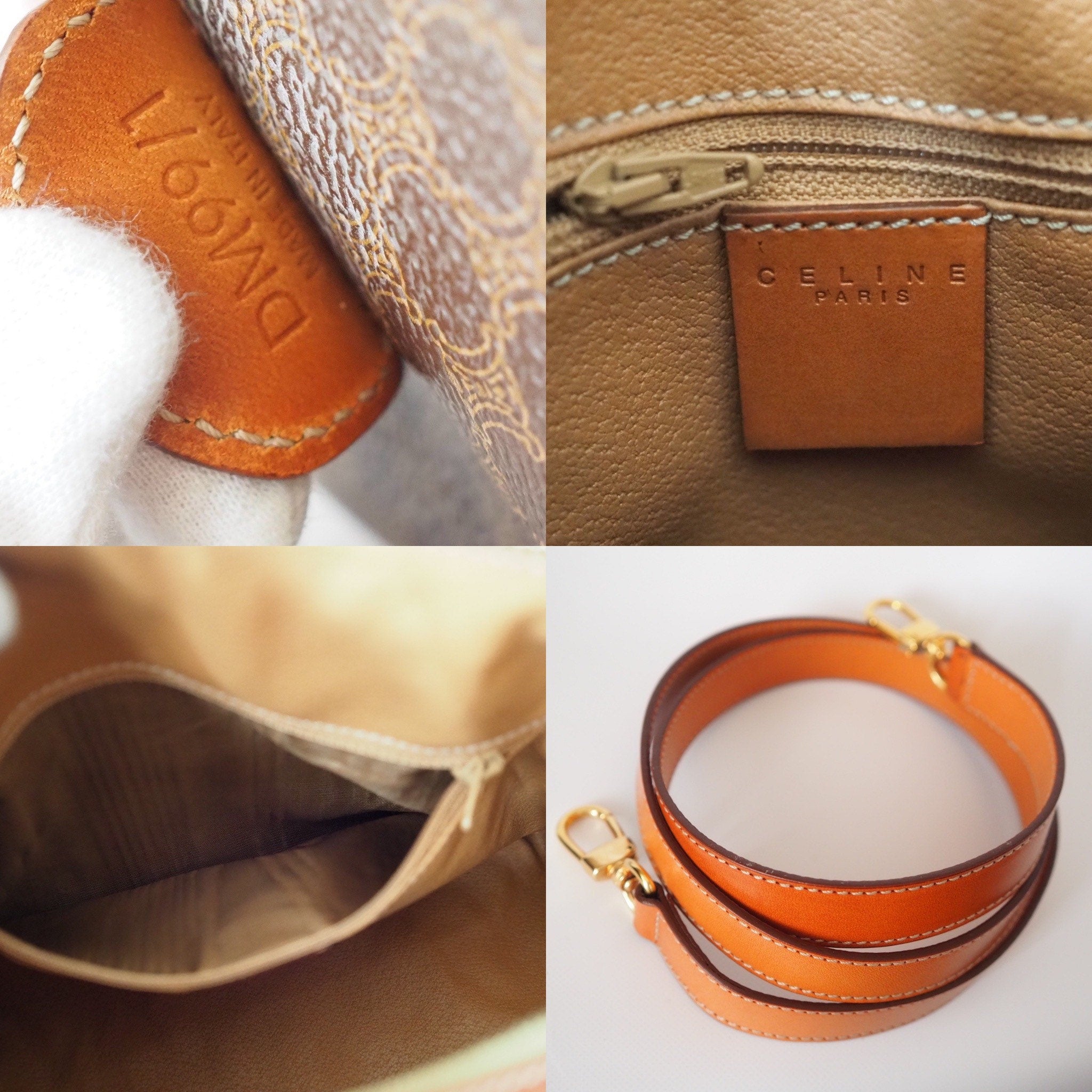 CELINE Macadam 2way Shoulder Hand Boston Bag Authentic Vintage Classical