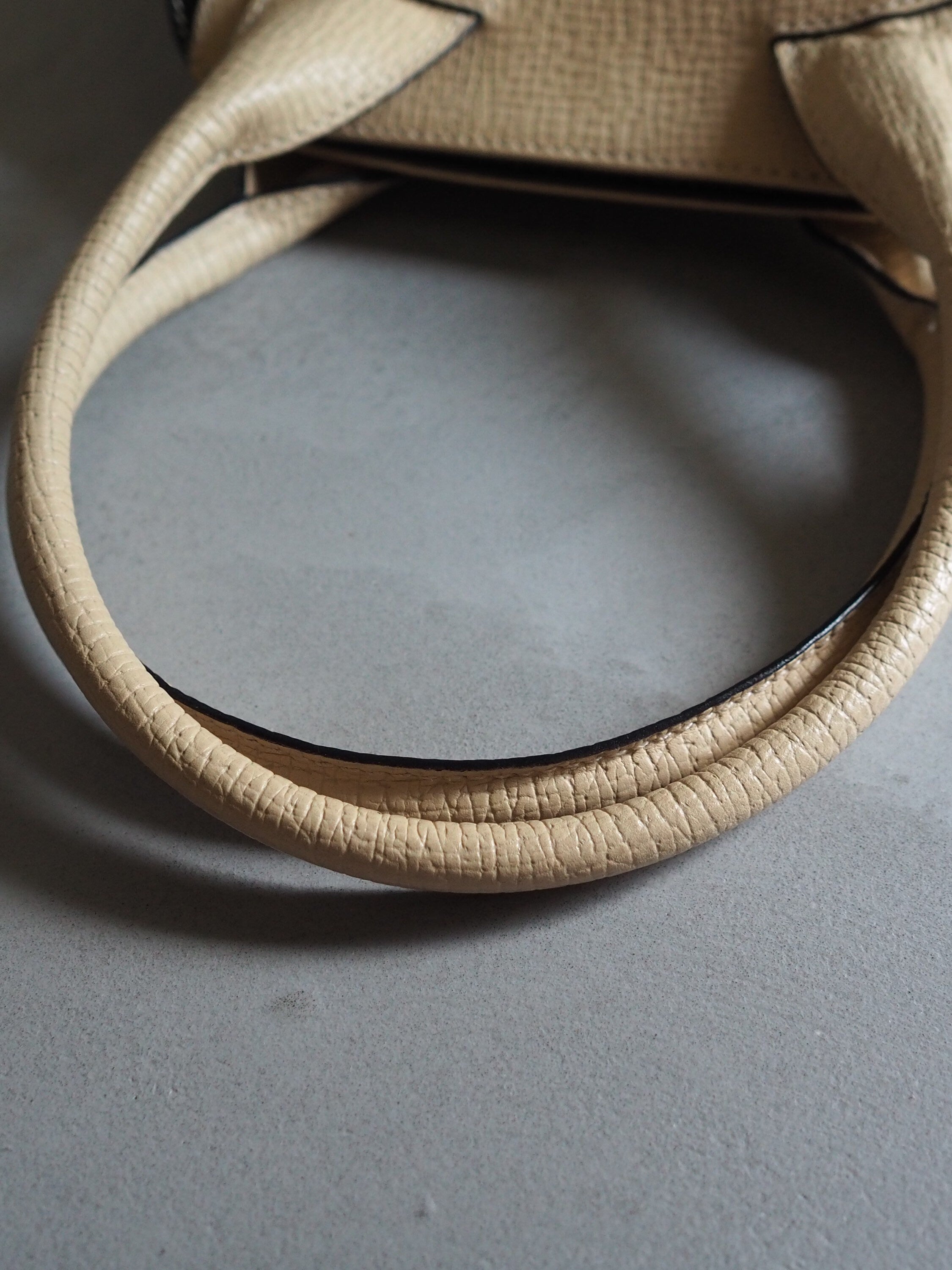 LOEWE Shoulder Hand Bag Leather Vintage Black Off White Authentic