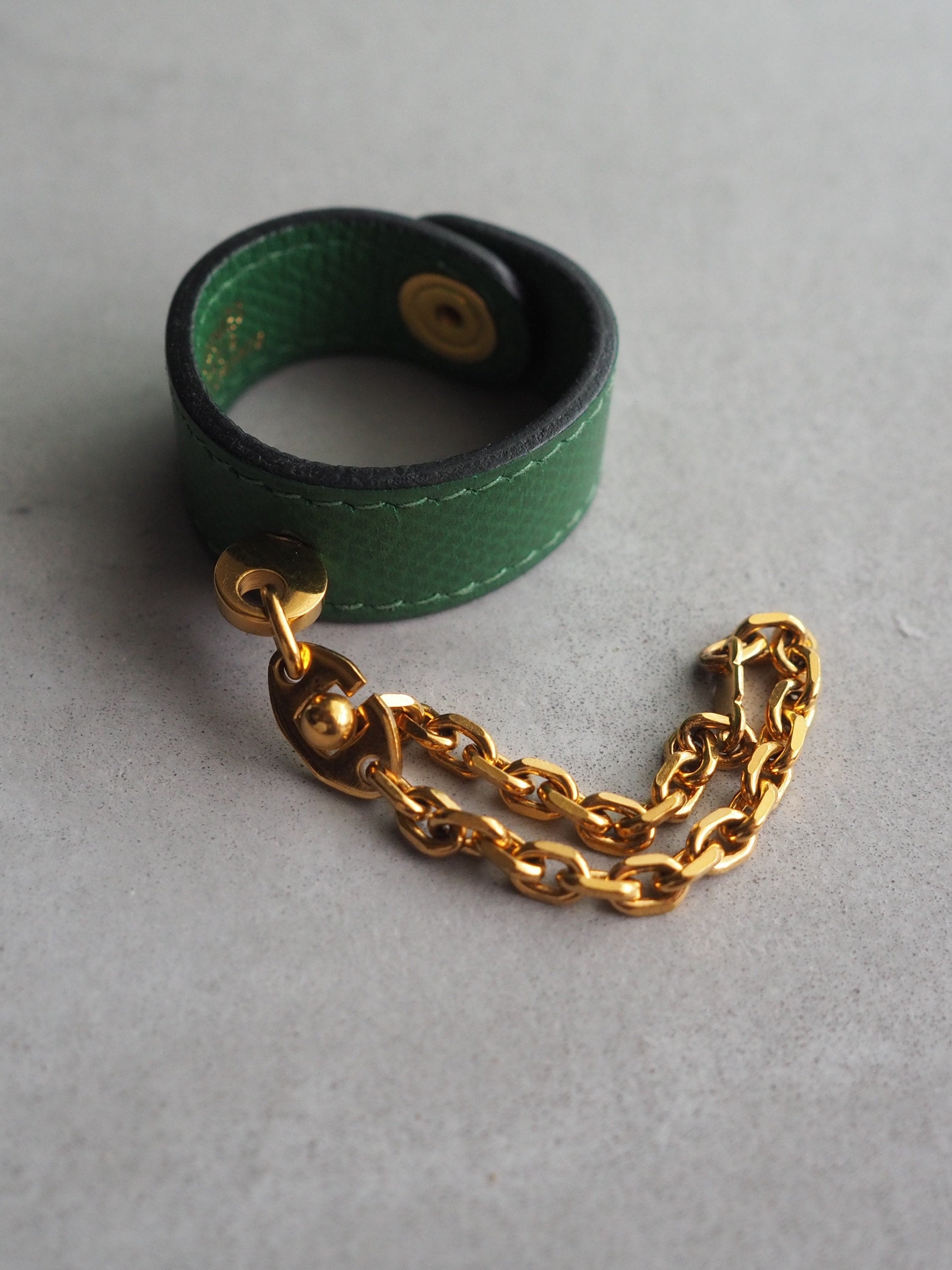 HERMES Nomade Glove Multi Holder Keyring Green Vintage Authentic