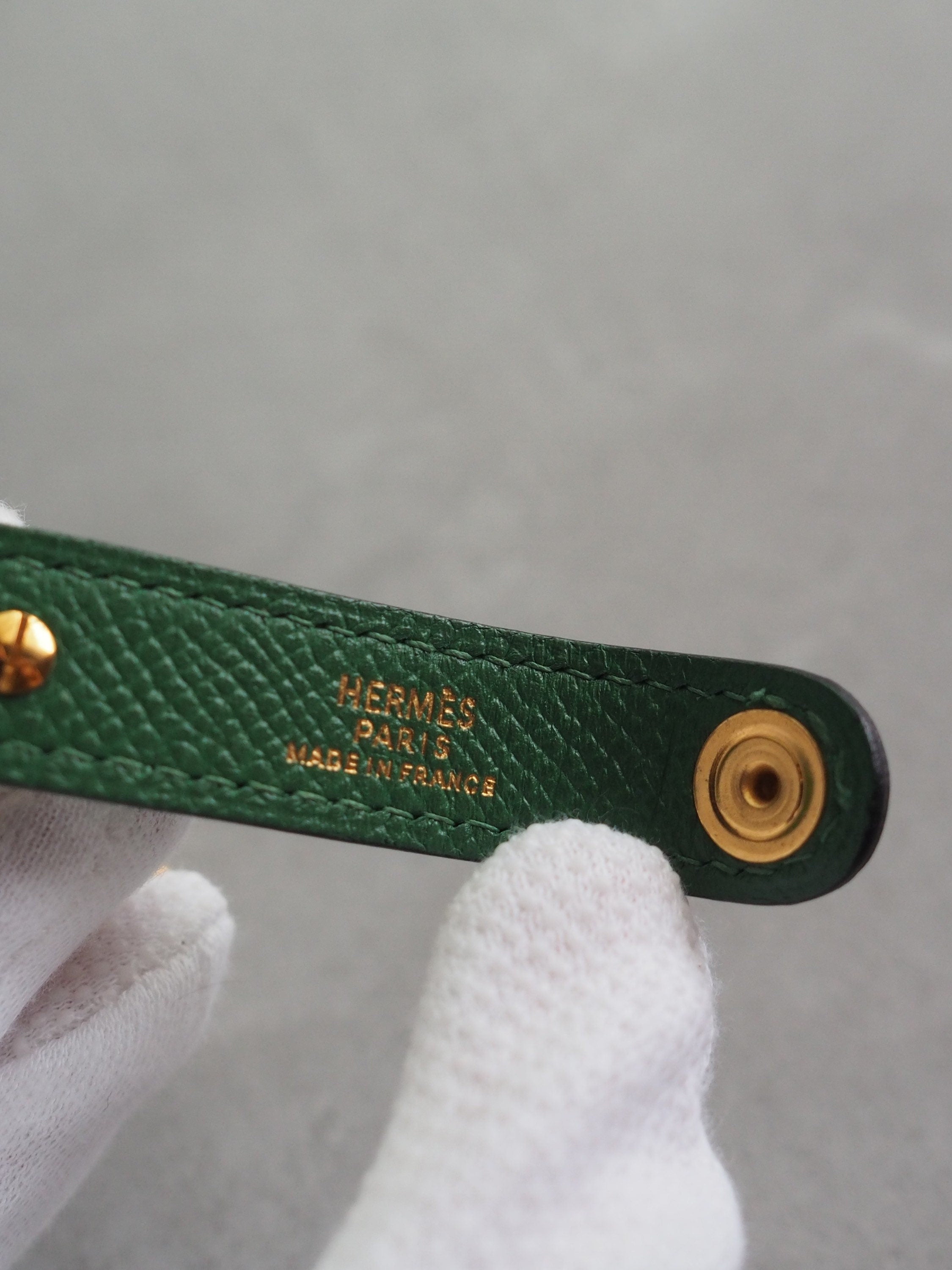 HERMES Nomade Glove Multi Holder Keyring Green Vintage Authentic