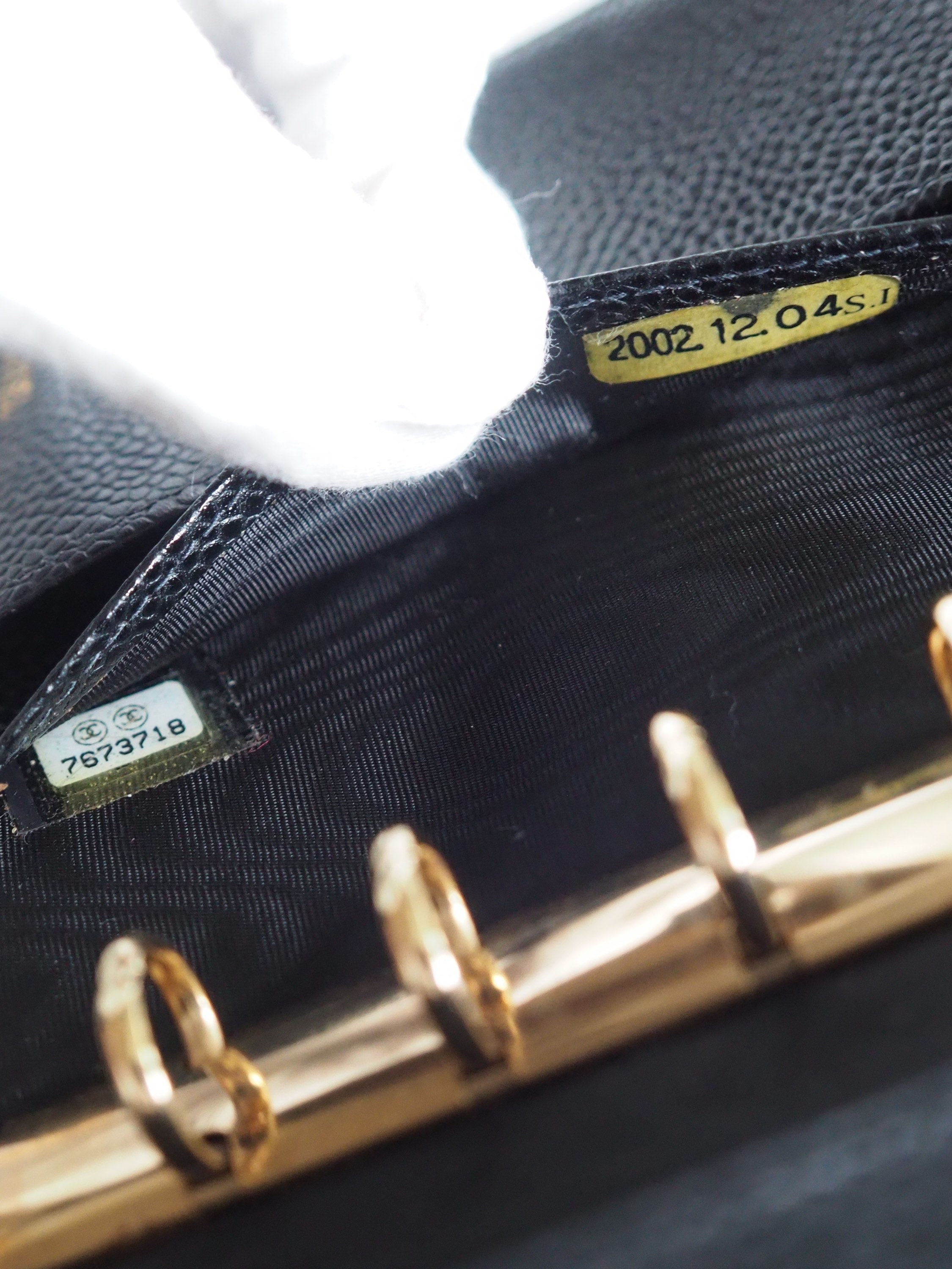 CHANEL CC Logo Caviar Skin Leather 6 Ring Agenda Diary Black Vintage